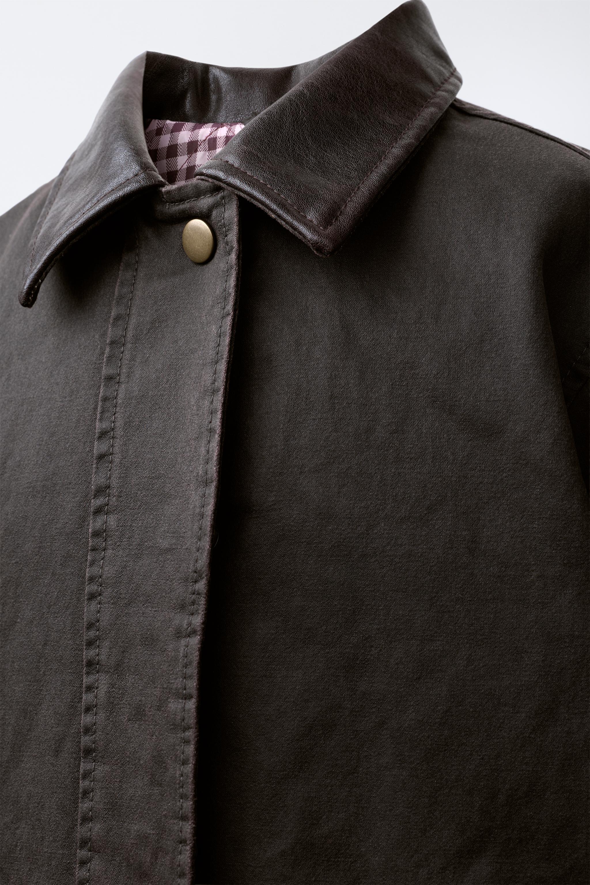 WAXED JACKET WITH FAUX FUR COLLAR