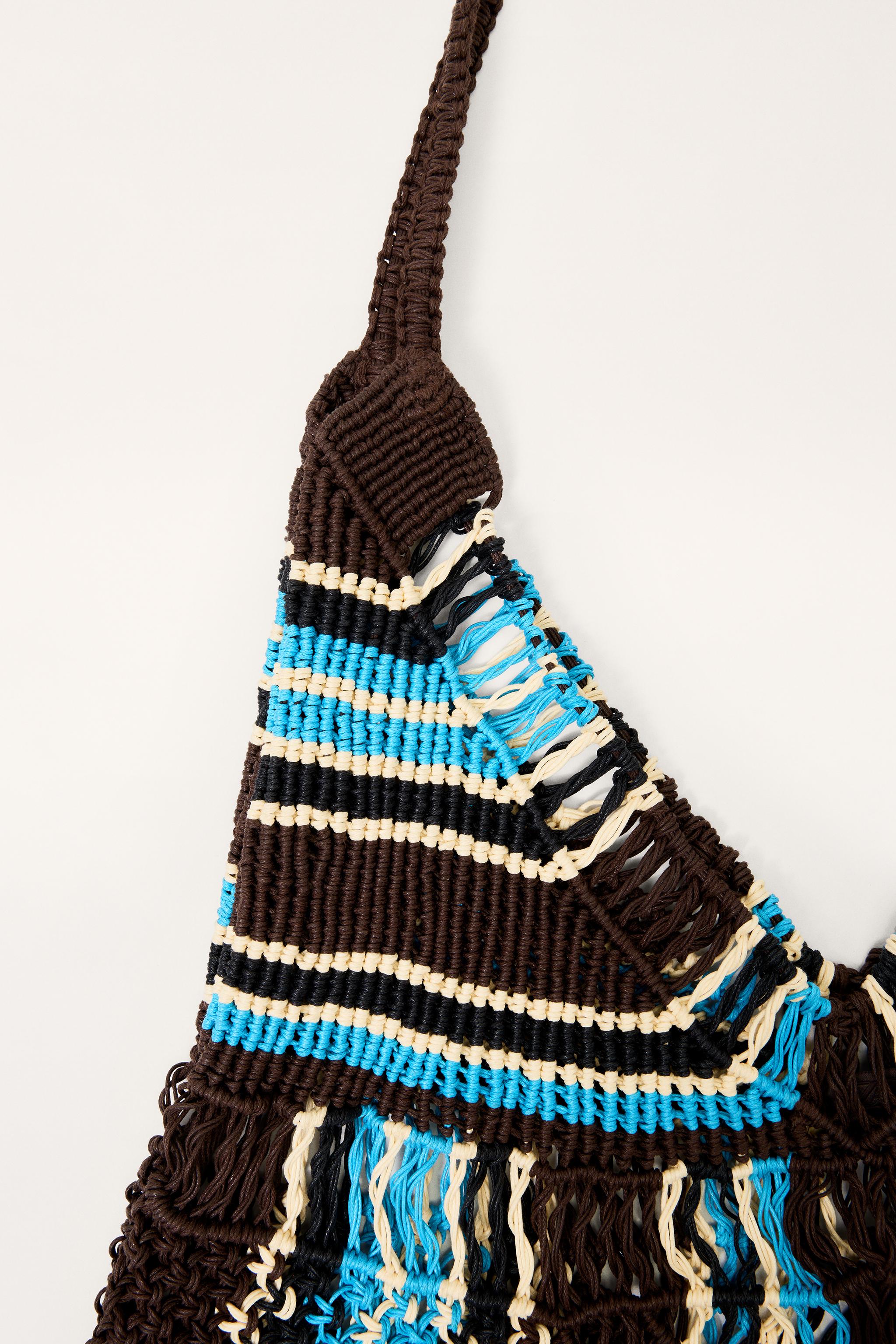 LIMITED EDITION STRIPED WOVEN MAXI BUCKET BAG