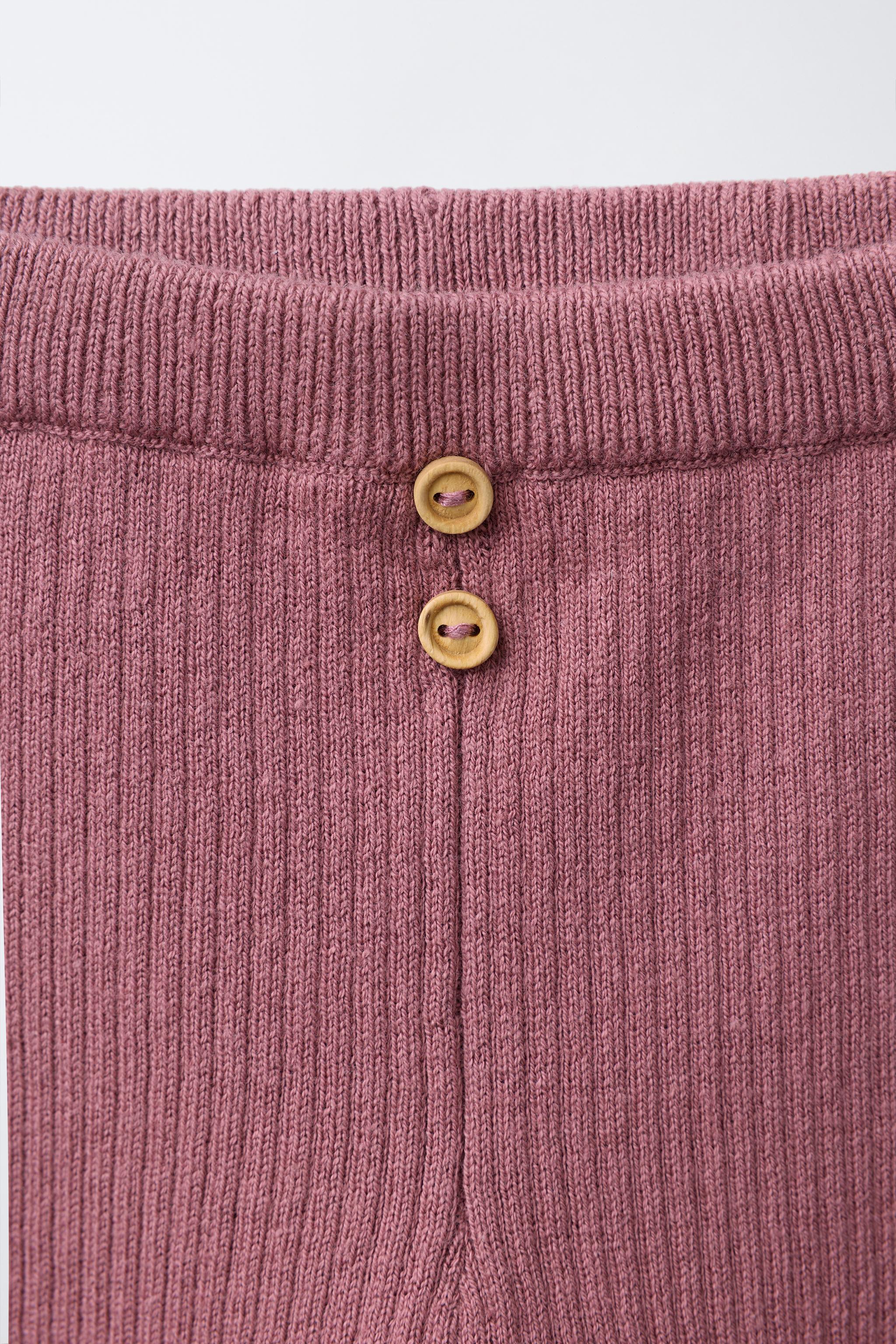 RIBBED LEGGINGS WITH BUTTONS
