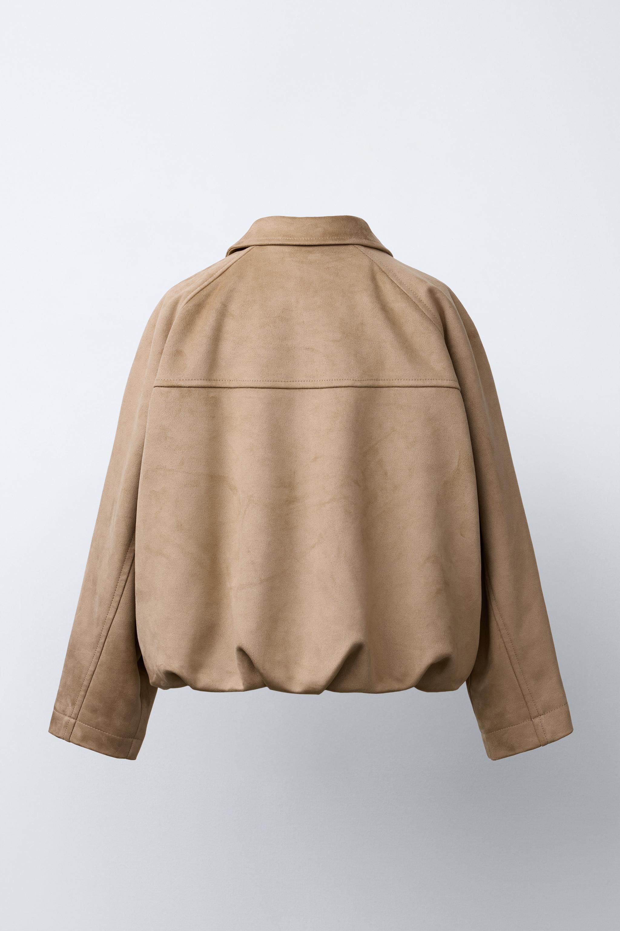 FAUX SUEDE BALLOON JACKET