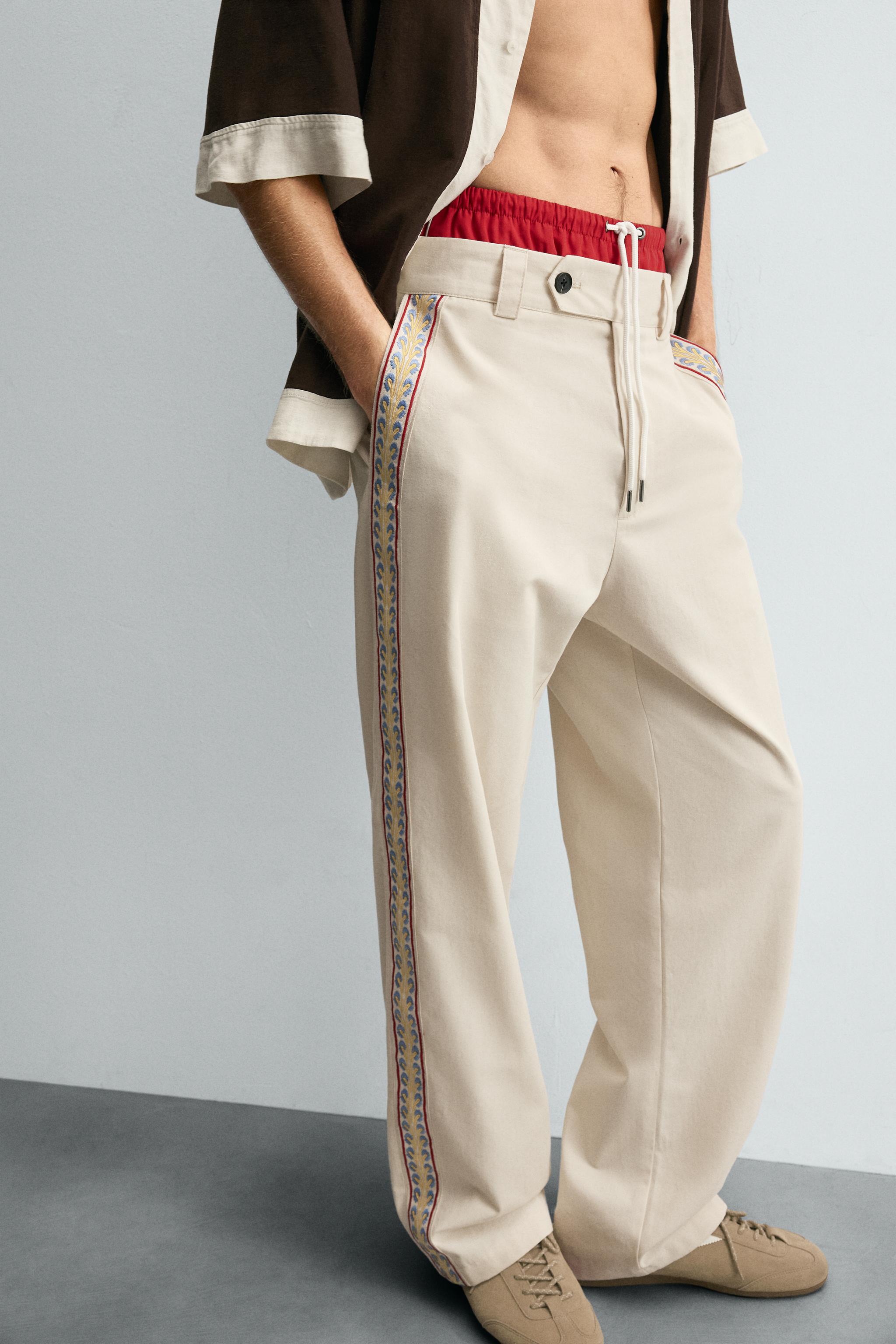 EMBROIDERED BAND PANTS