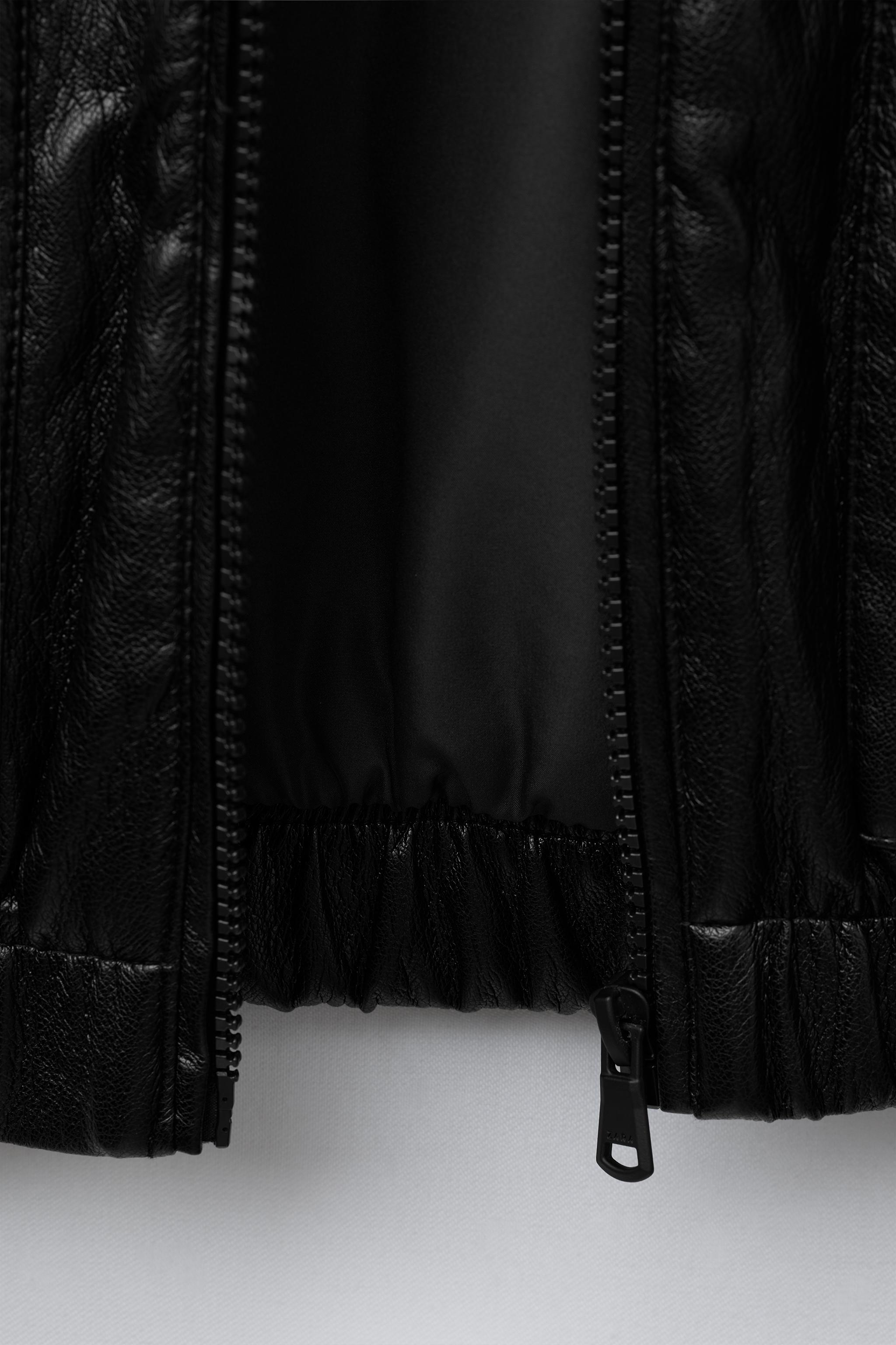 FAUX LEATHER PUFFER JACKET