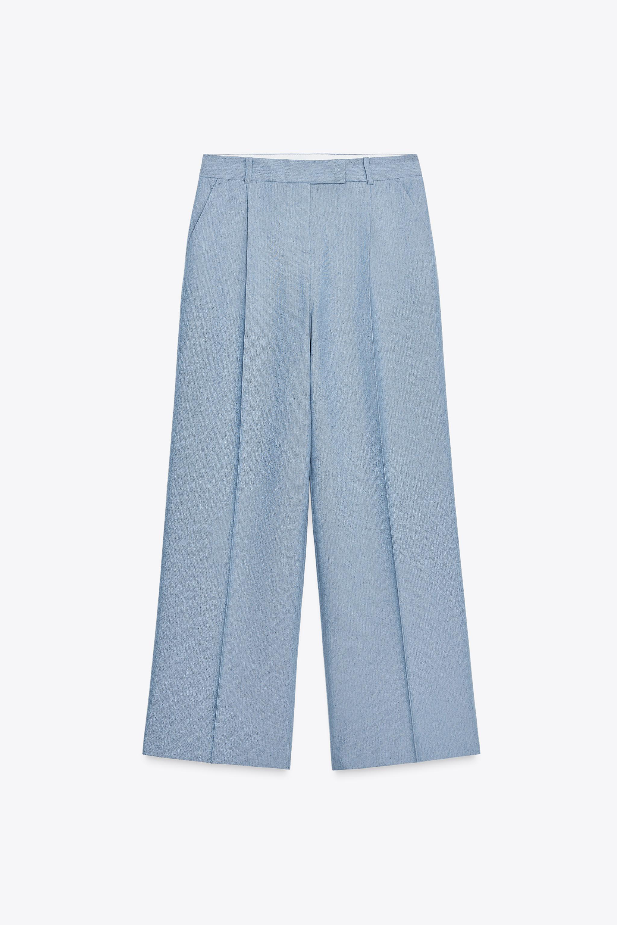 PLEATED STRAIGHT LEG PANTS