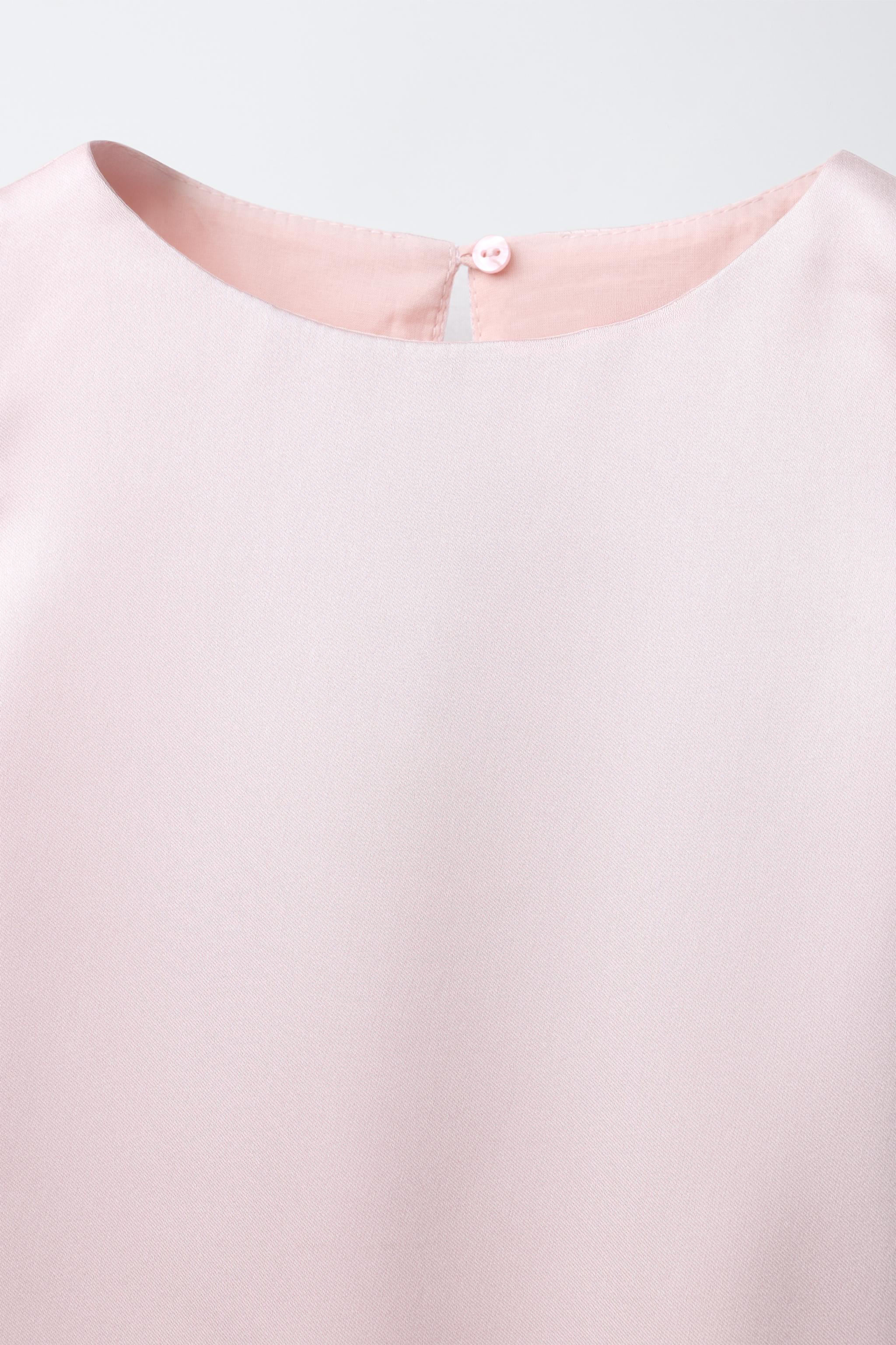 SATIN EFFECT RUFFLED DRESS