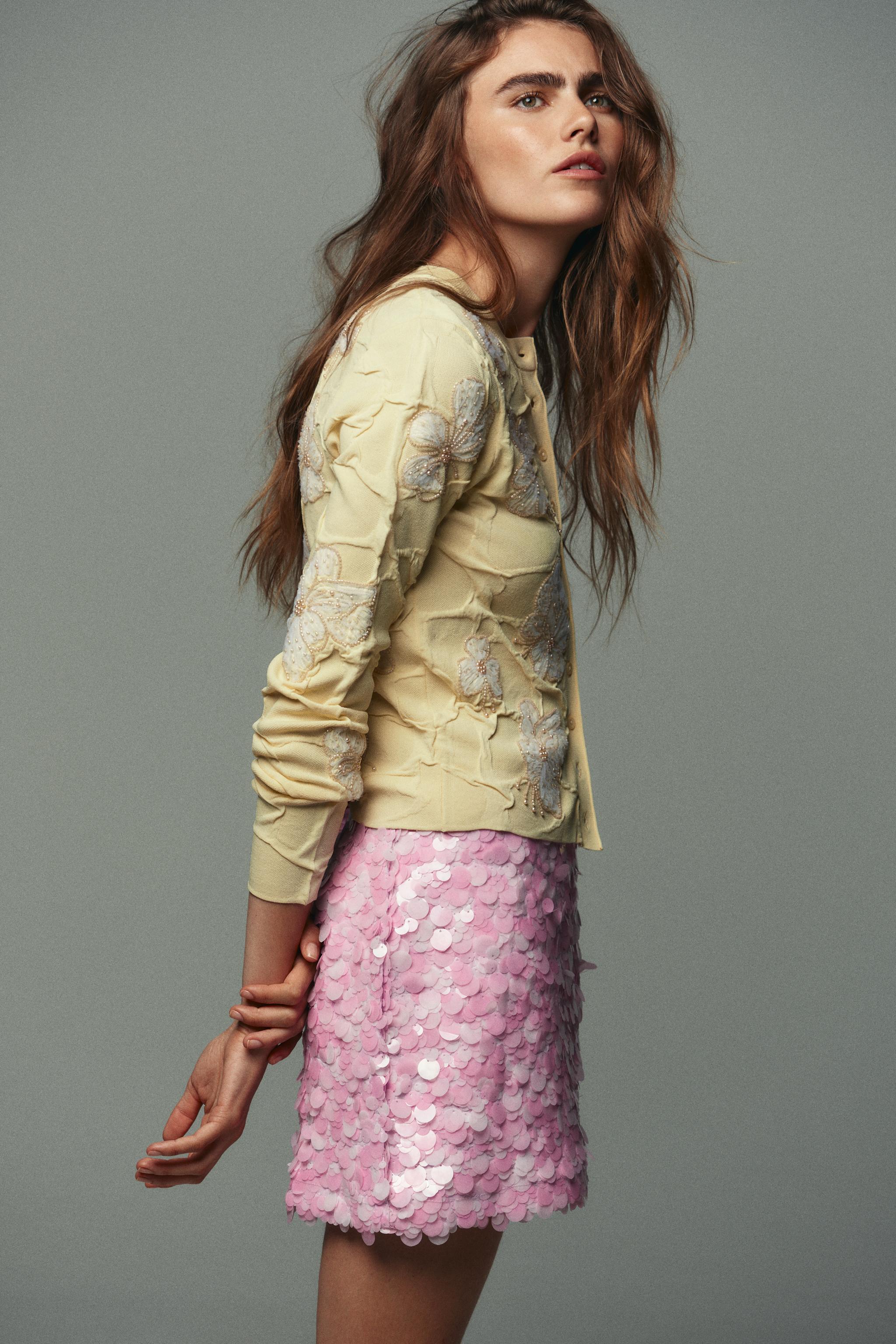 BEADED KNIT CARDIGAN