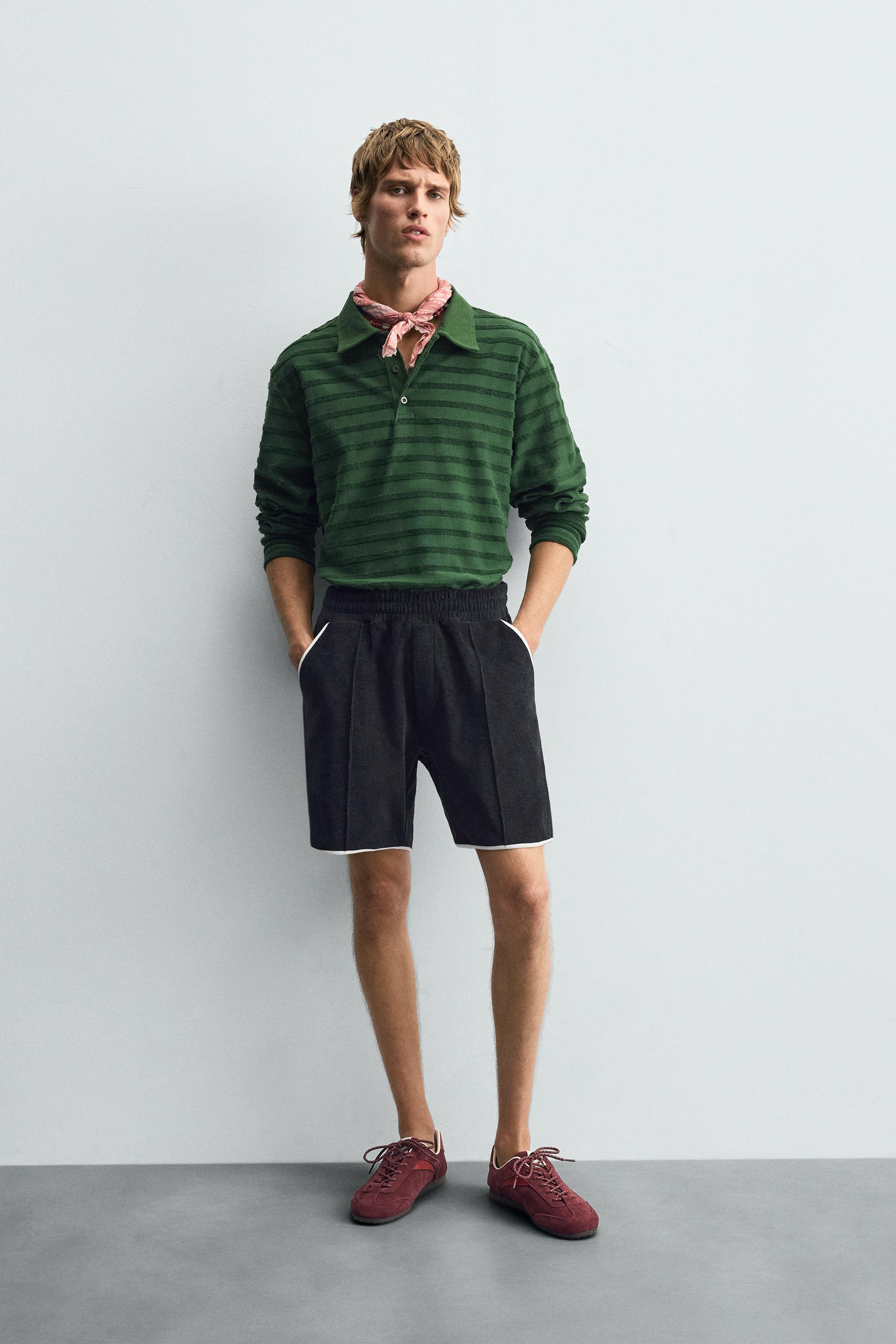 JACQUARD STRIPED TERRY POLO SHIRT