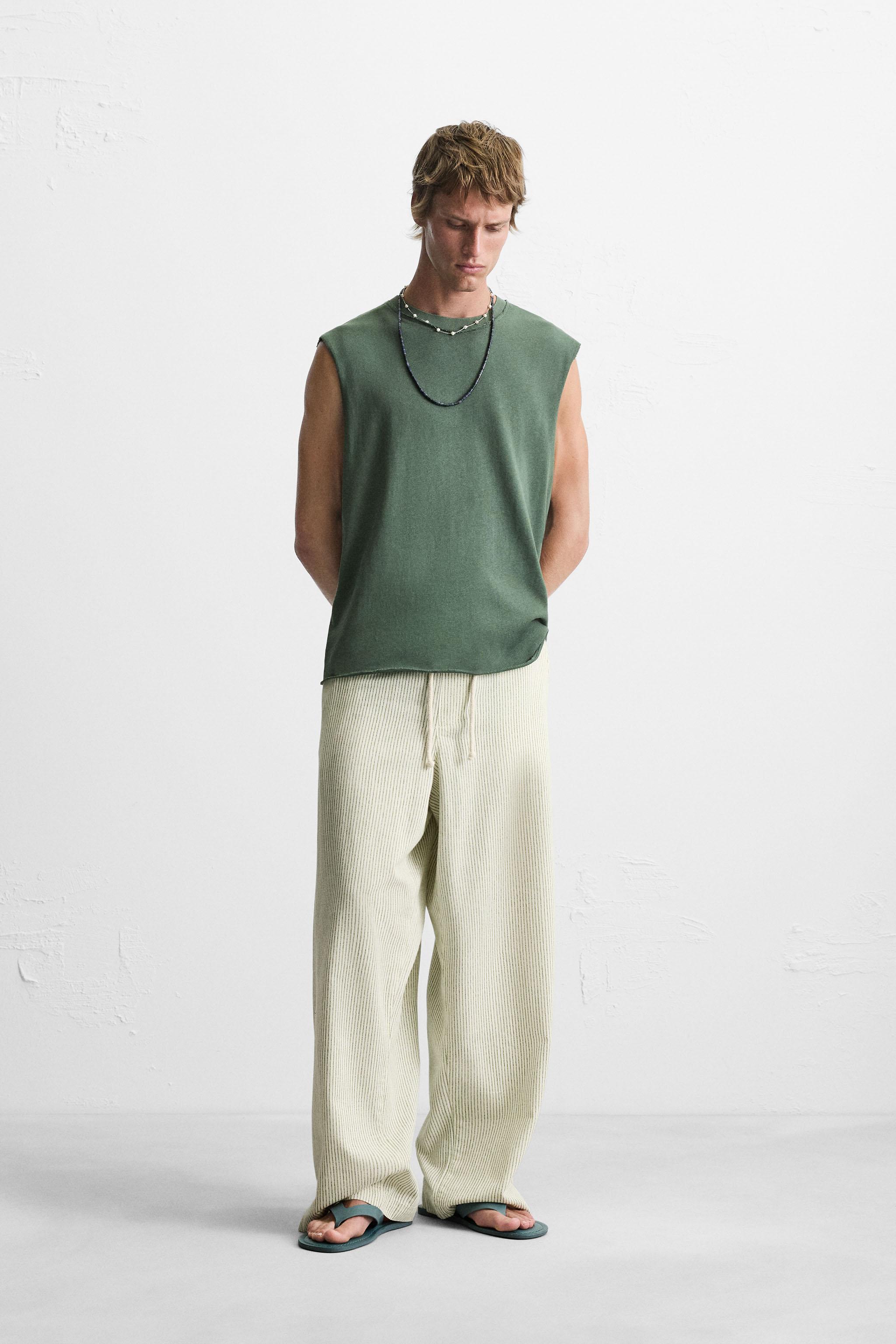 STRIPED BAGGY FIT PANTS