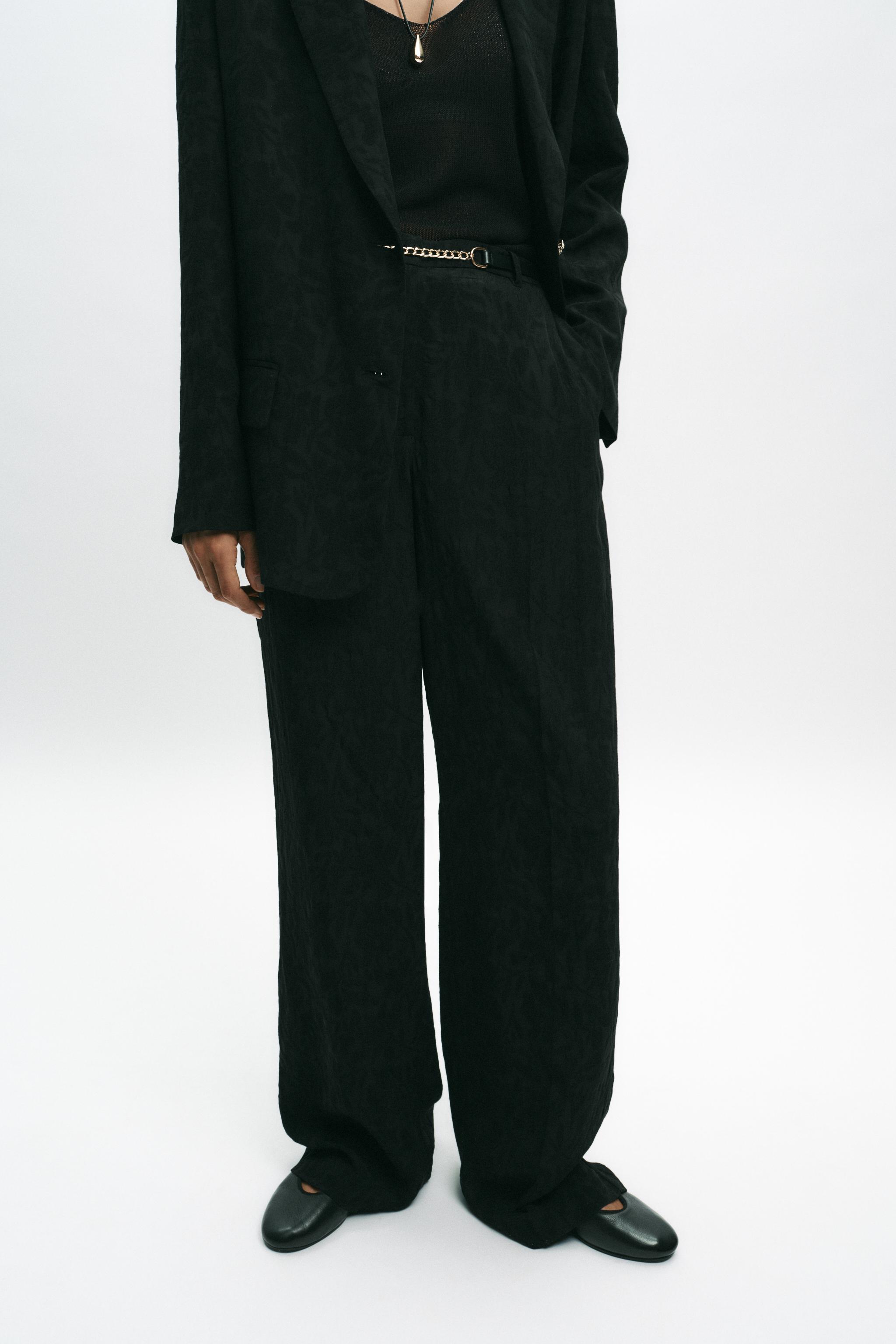 JACQUARD PANTS WITH CHAIN BELT