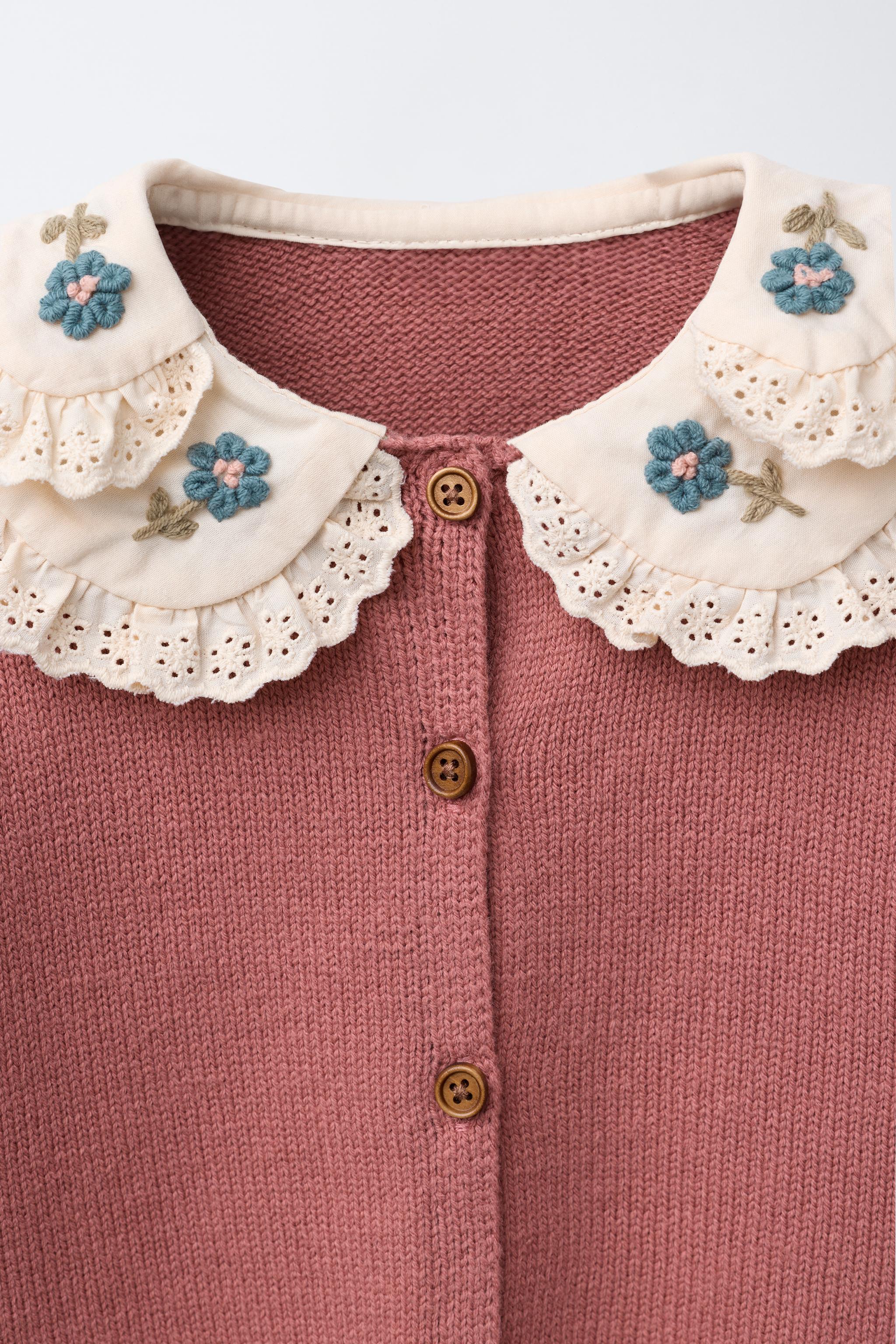 DOUBLE COLLAR KNIT CARDIGAN