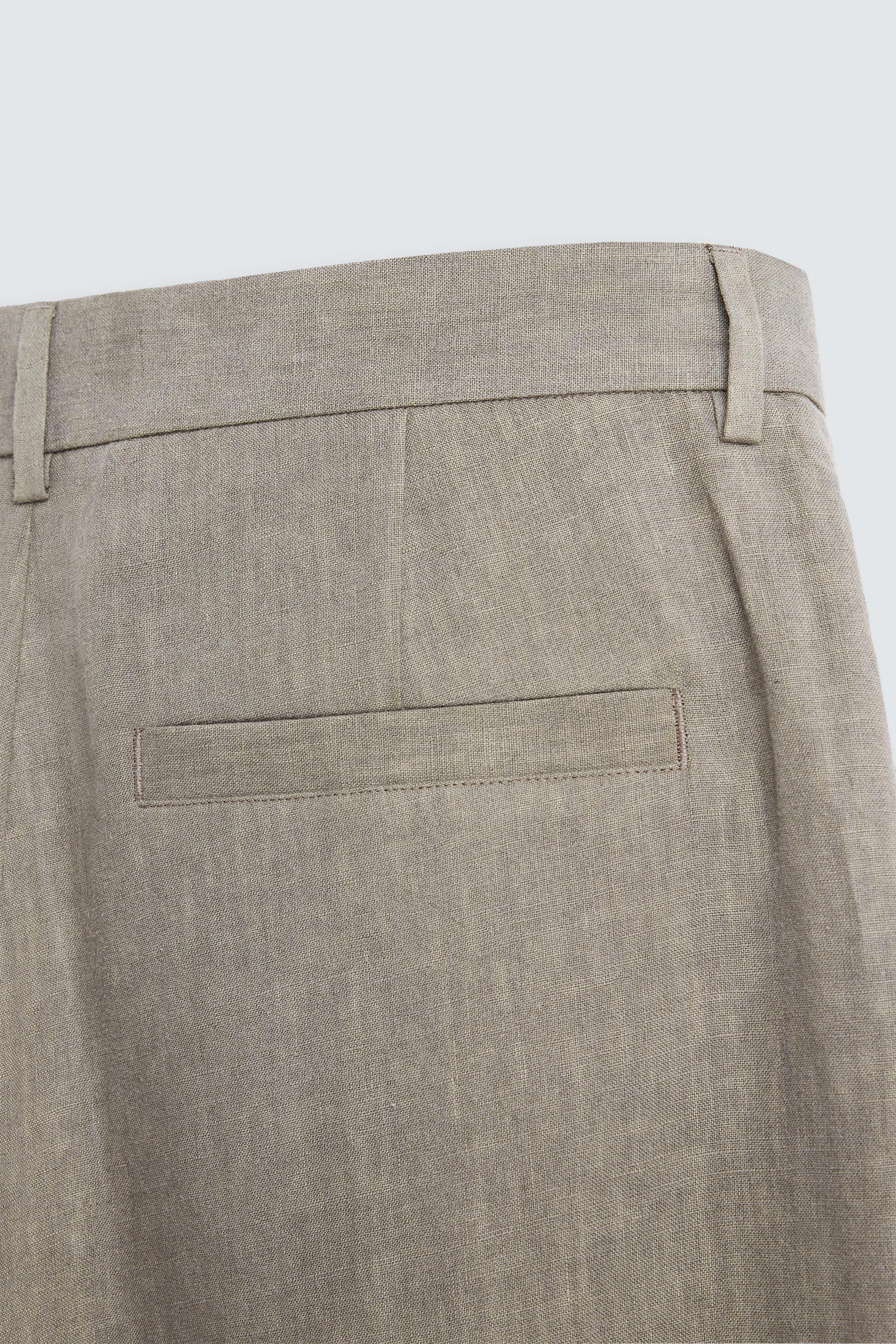 100% WASHED LINEN SUIT PANTS