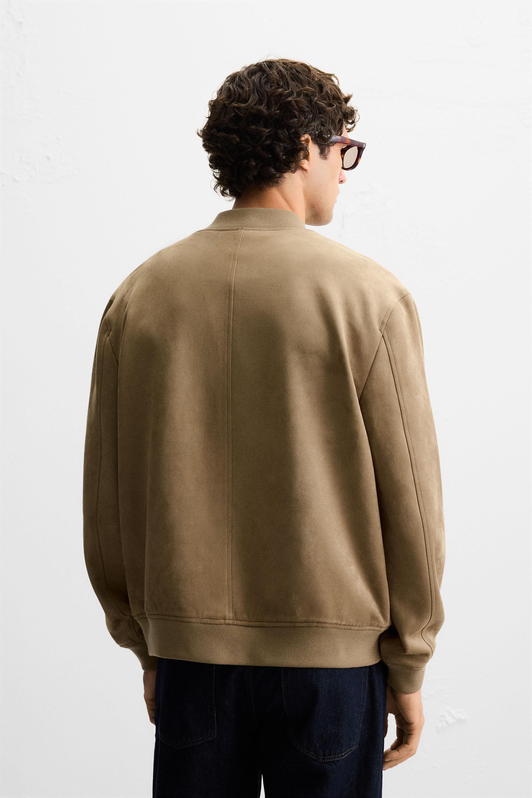 FAUX SUEDE BOMBER JACKET