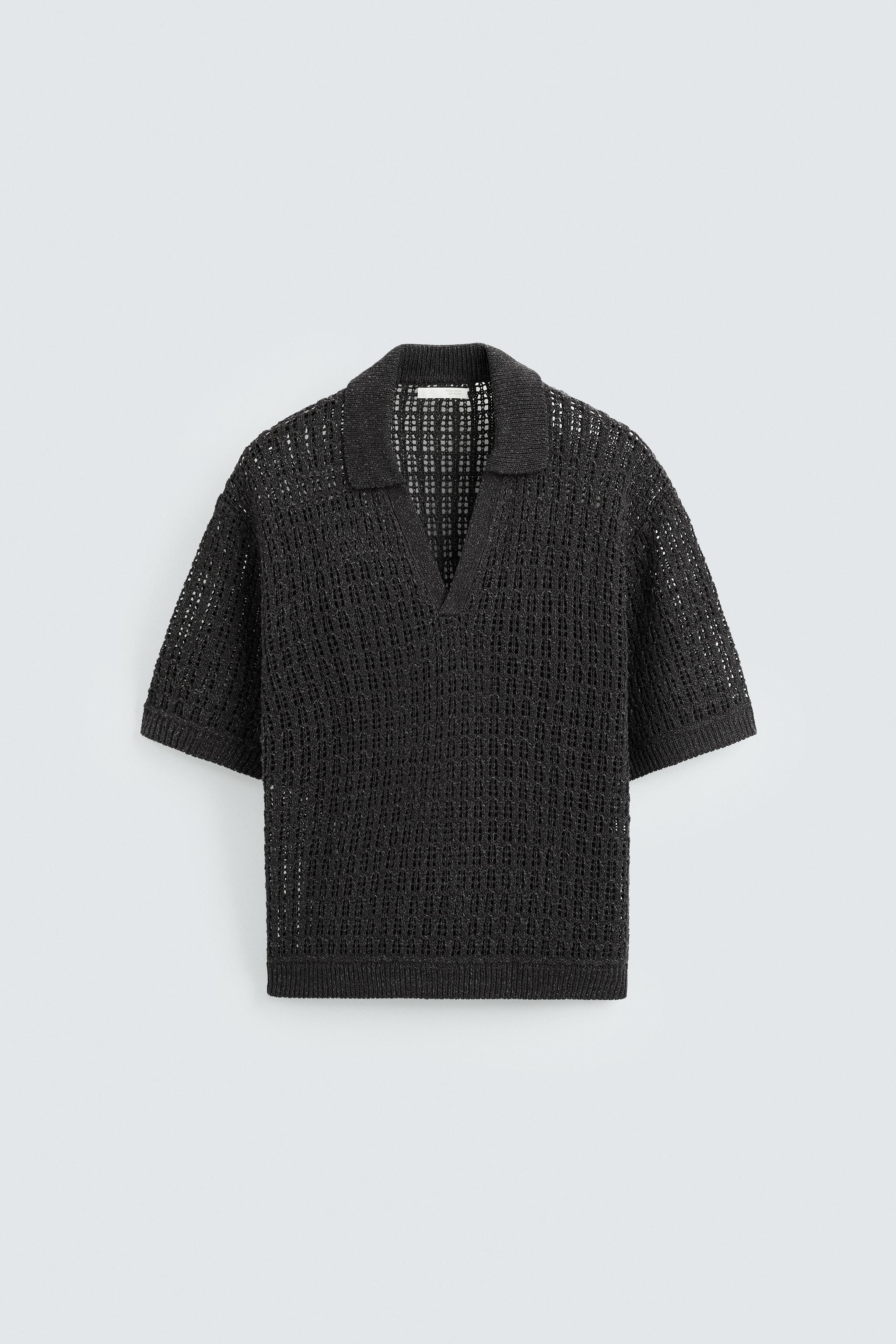 OPEN KNIT POLO SHIRT