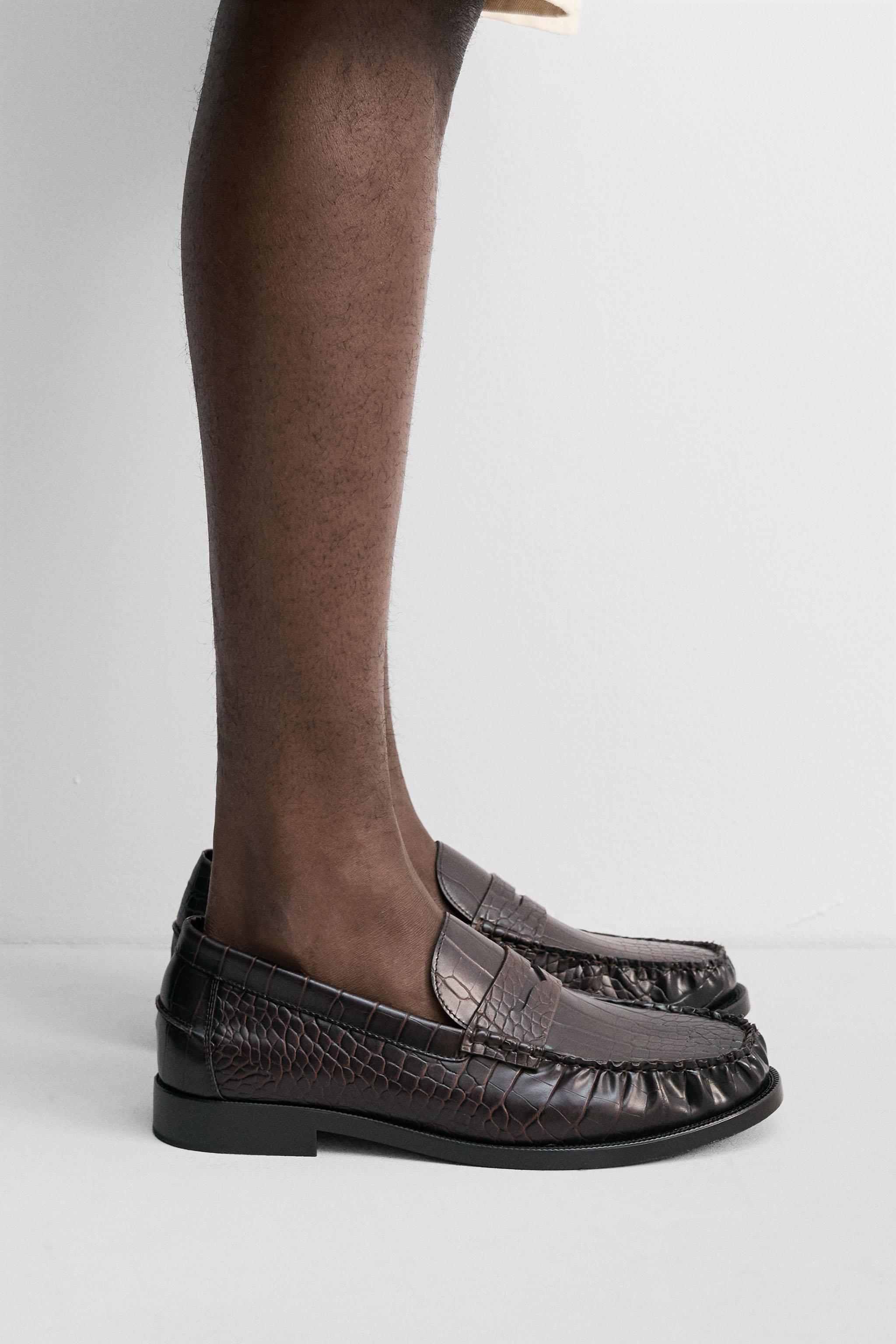 CROCODILE-EFFECT LOAFERS