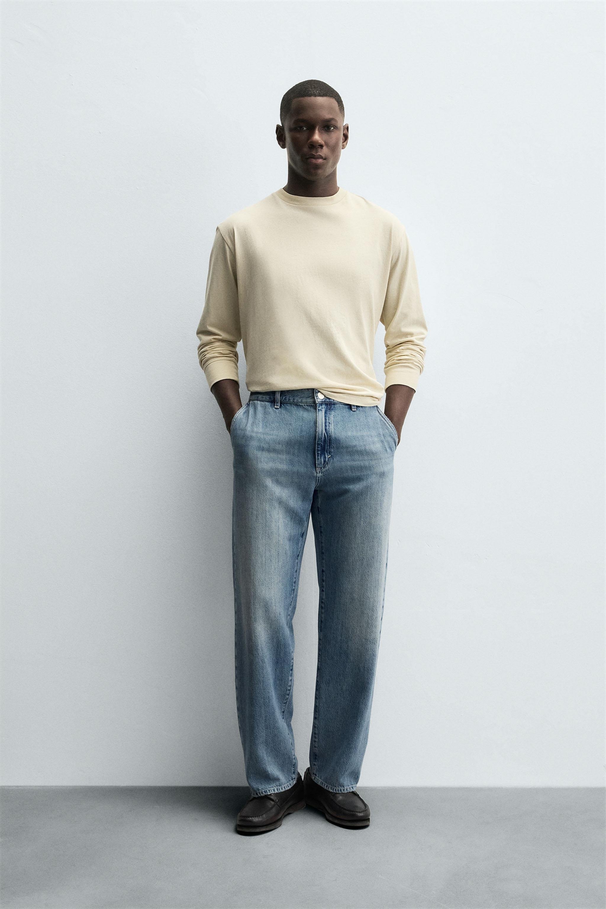 STRAIGHT FIT DENIM CHINO PANTS