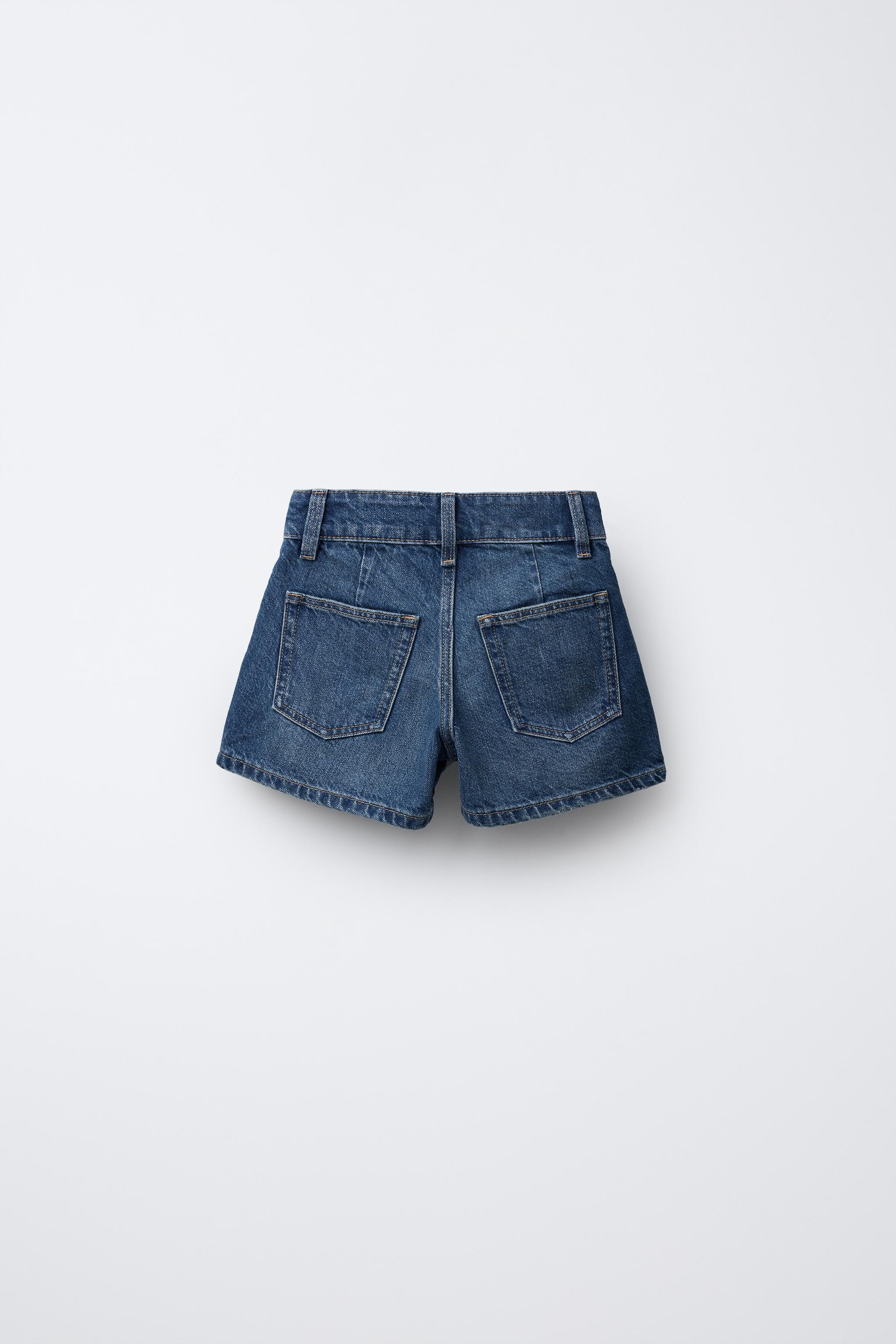 PLEATED DENIM SKORT