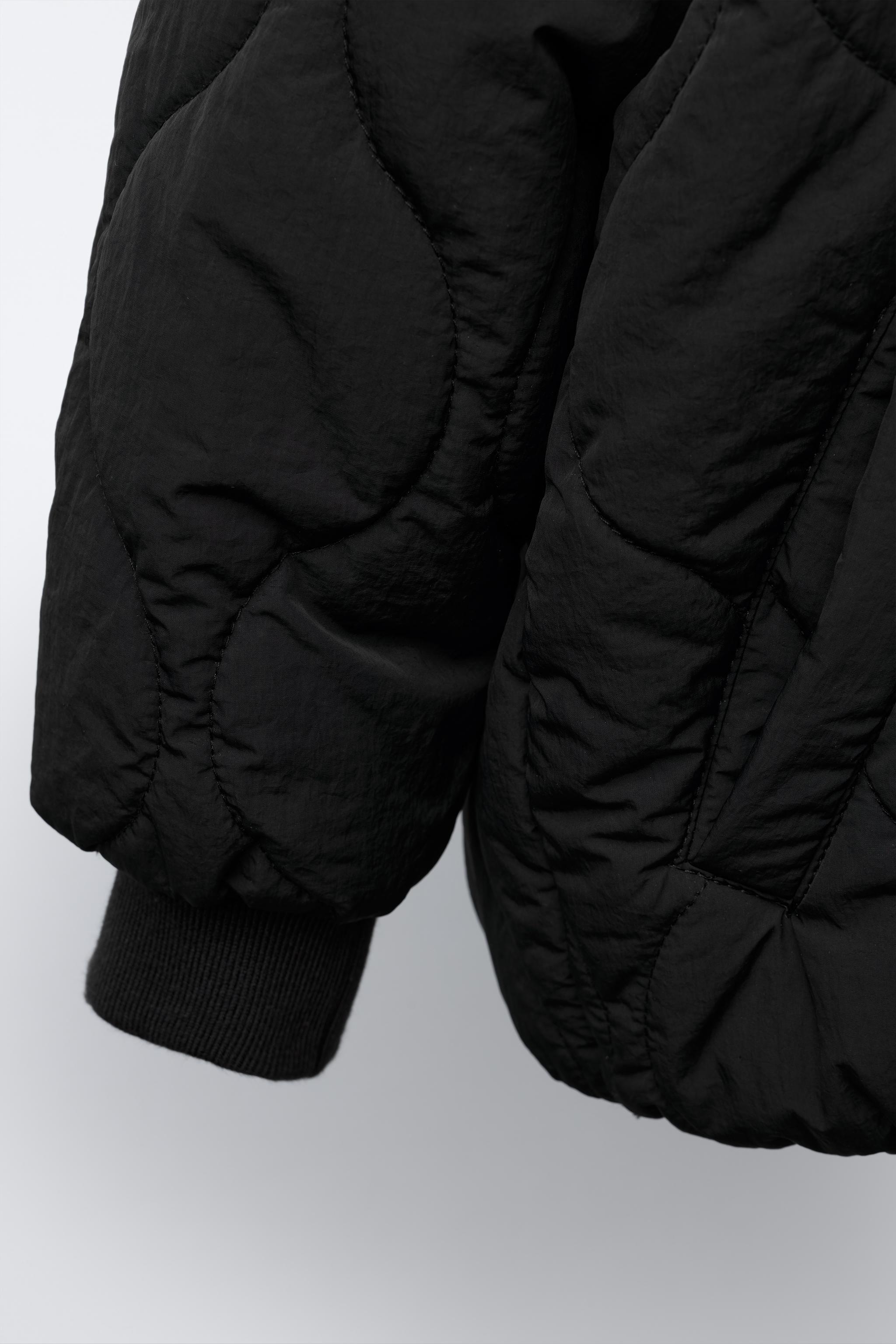 WATER REPELLENT HOODED PADDED BOMBER JACKET