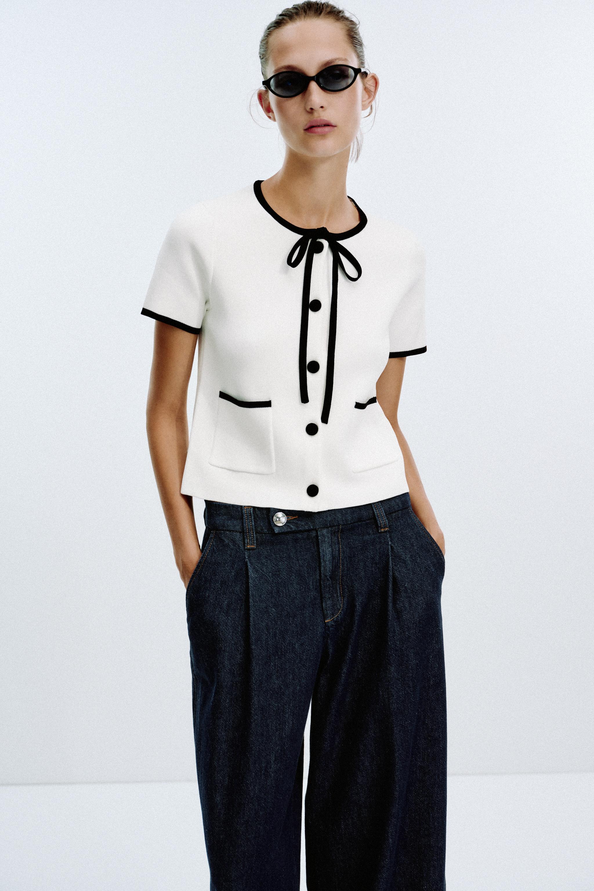 CONTRAST TRIM CARDIGAN