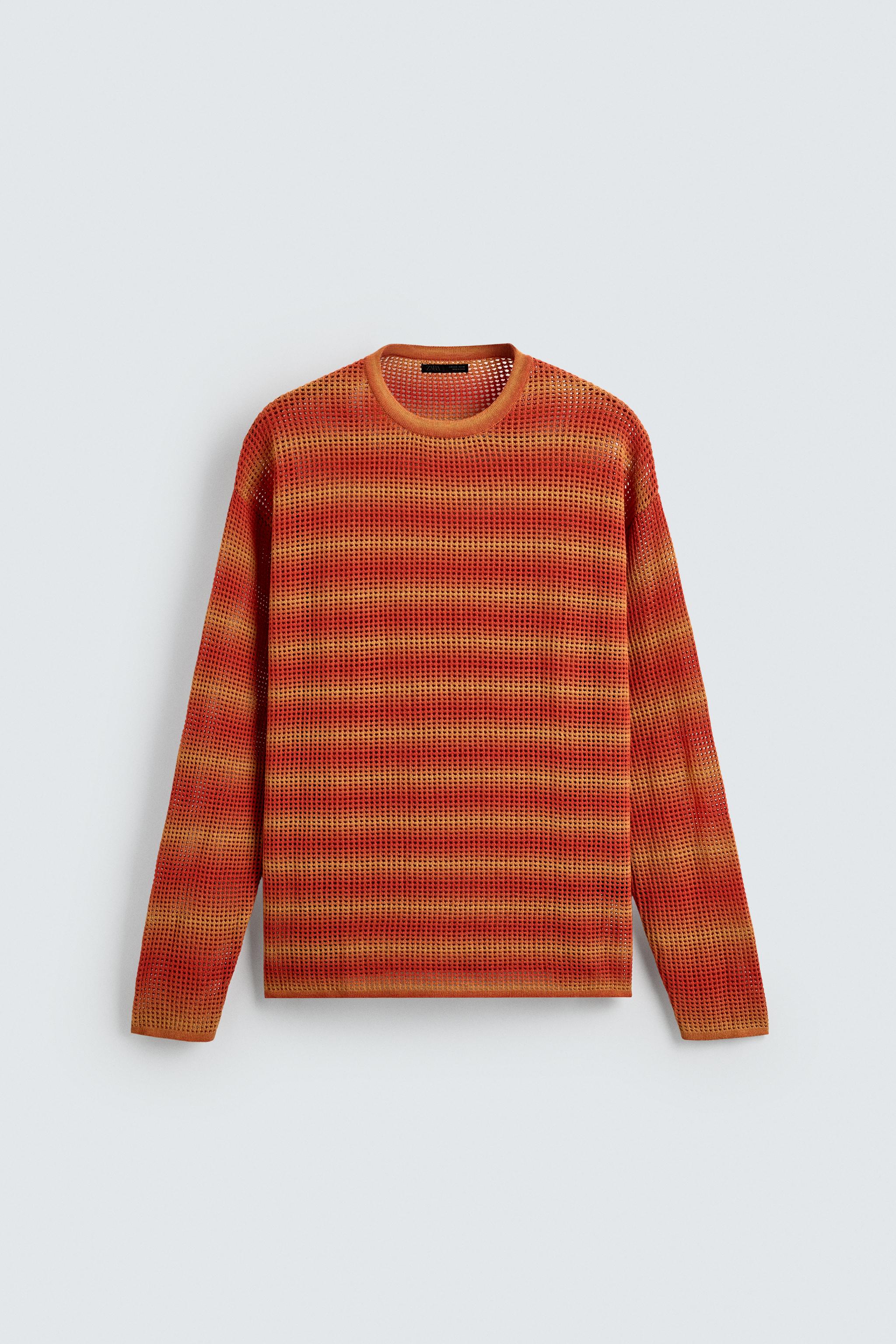 OPENWORK STRIPED SWEATER