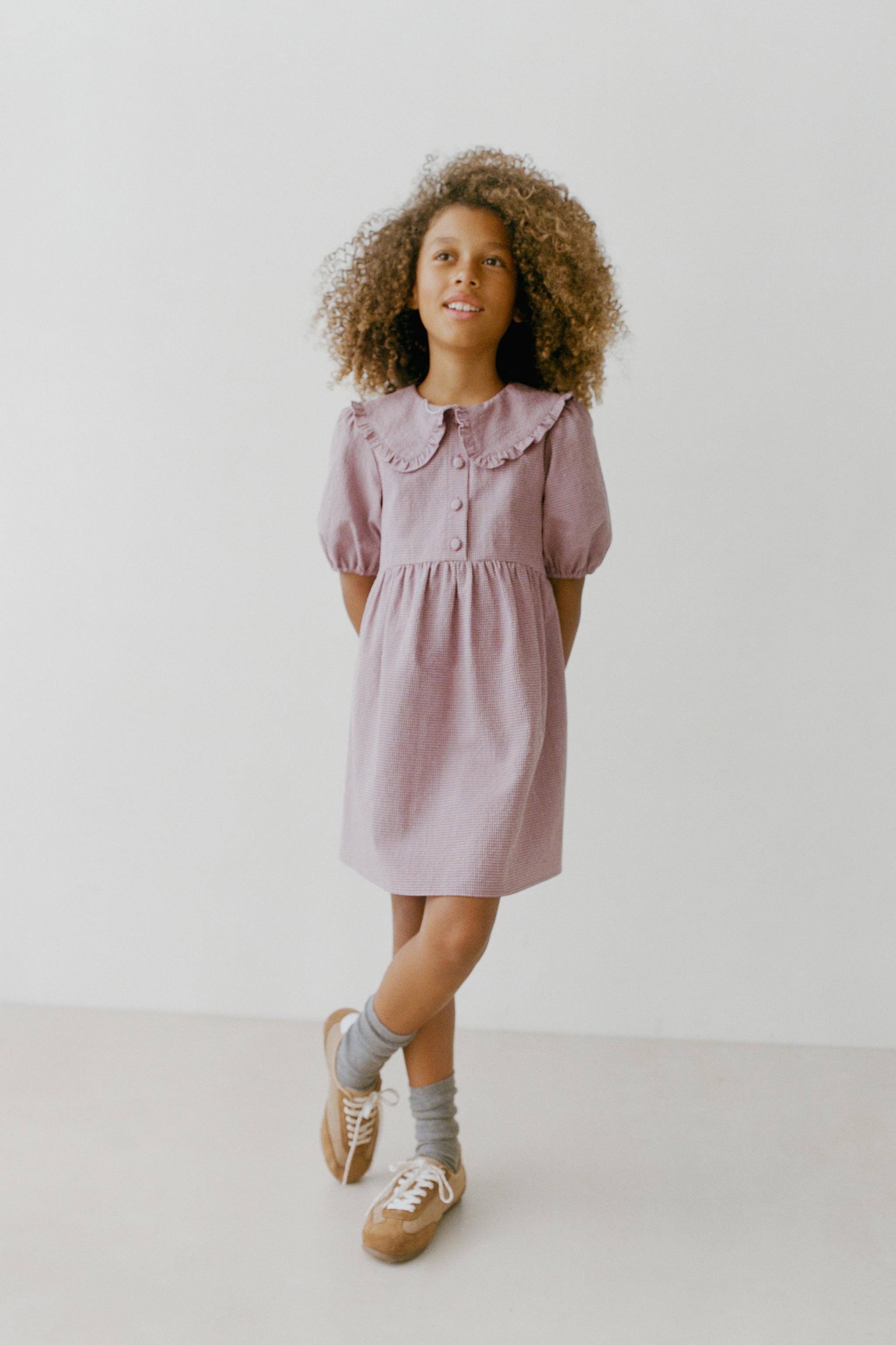 GINGHAM CHECK COLLAR DRESS