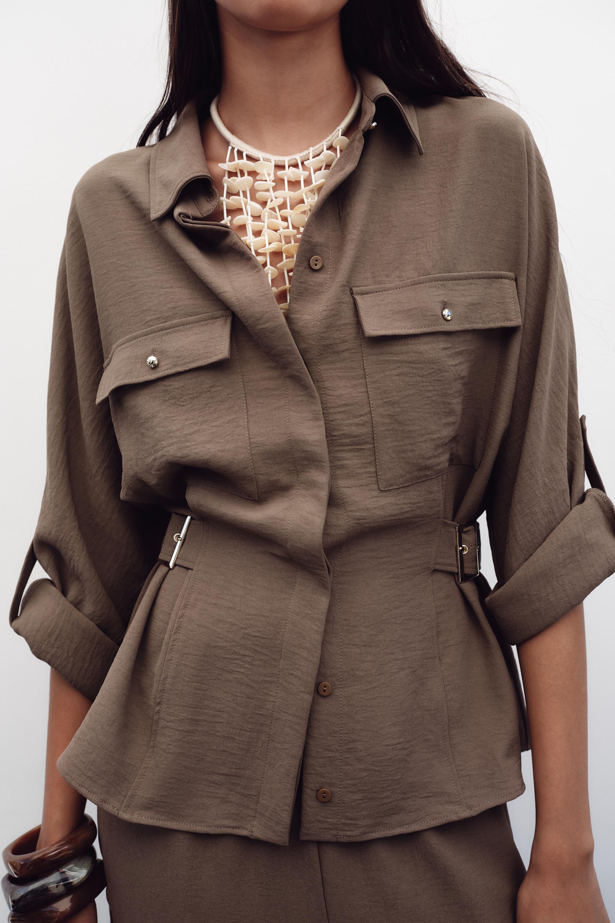 SAFARI SHIRT WITH SIDE BUCKLES