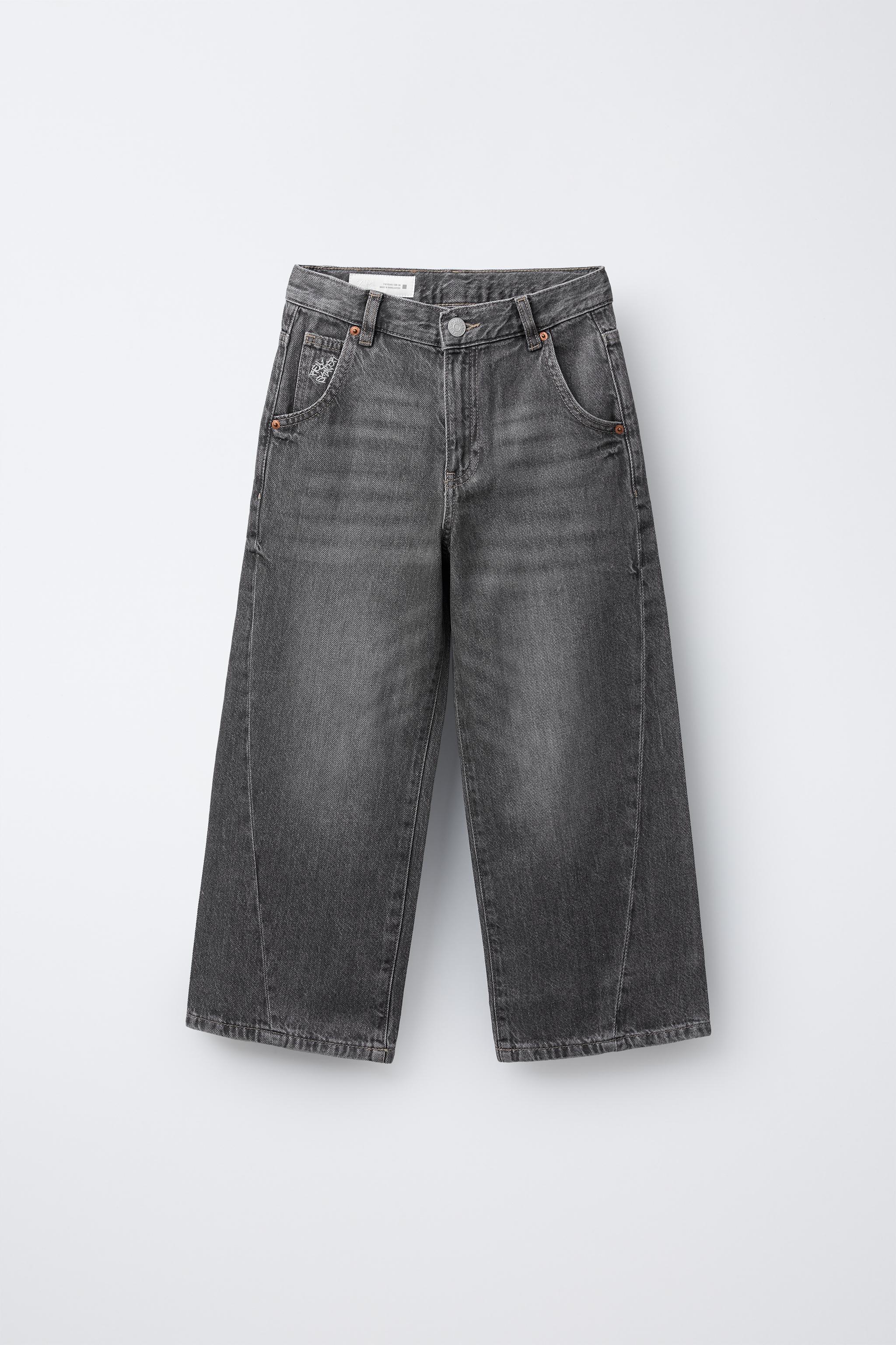 SEAMED WIDE LEG JEANS