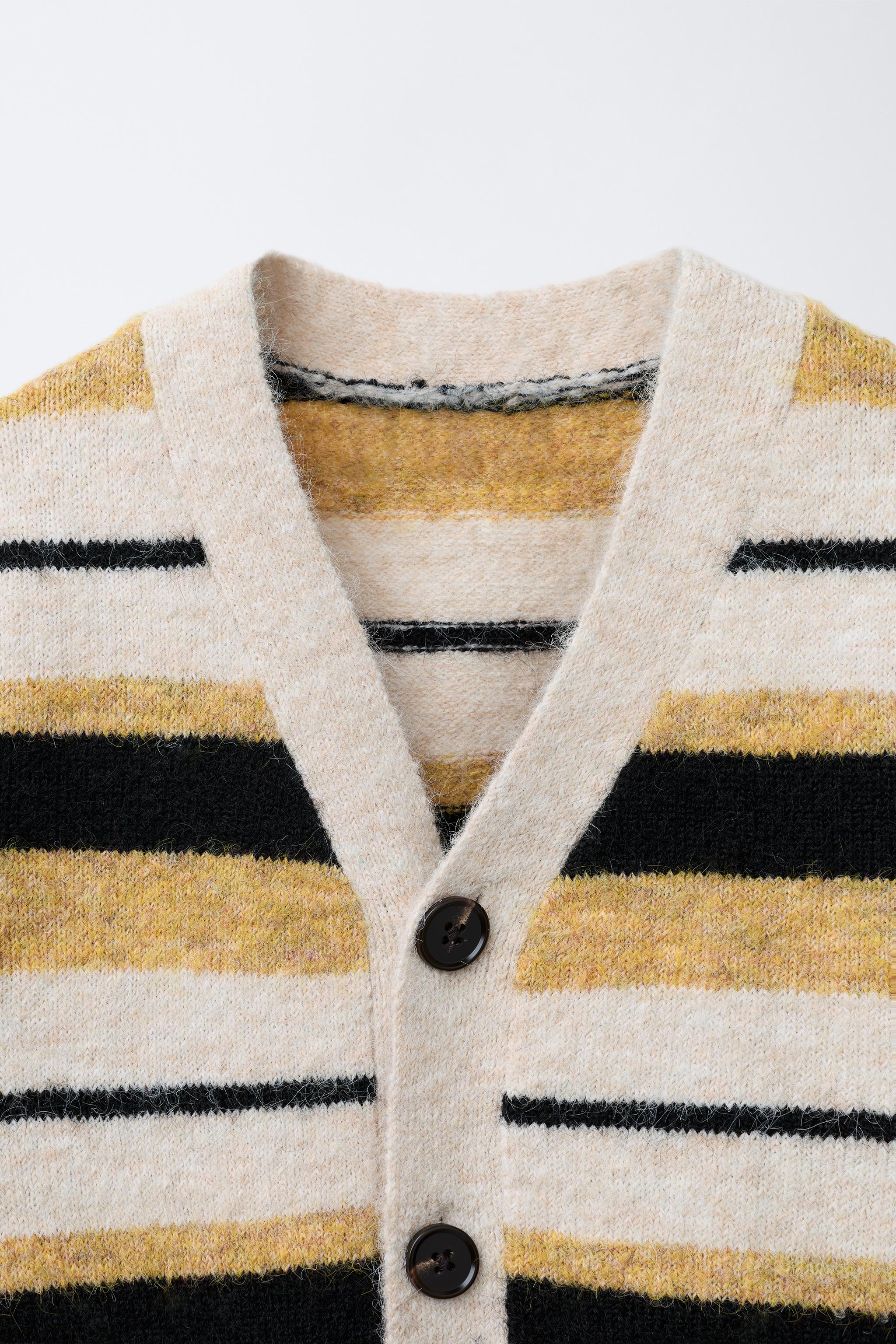 STRIPED KNIT CARDIGAN
