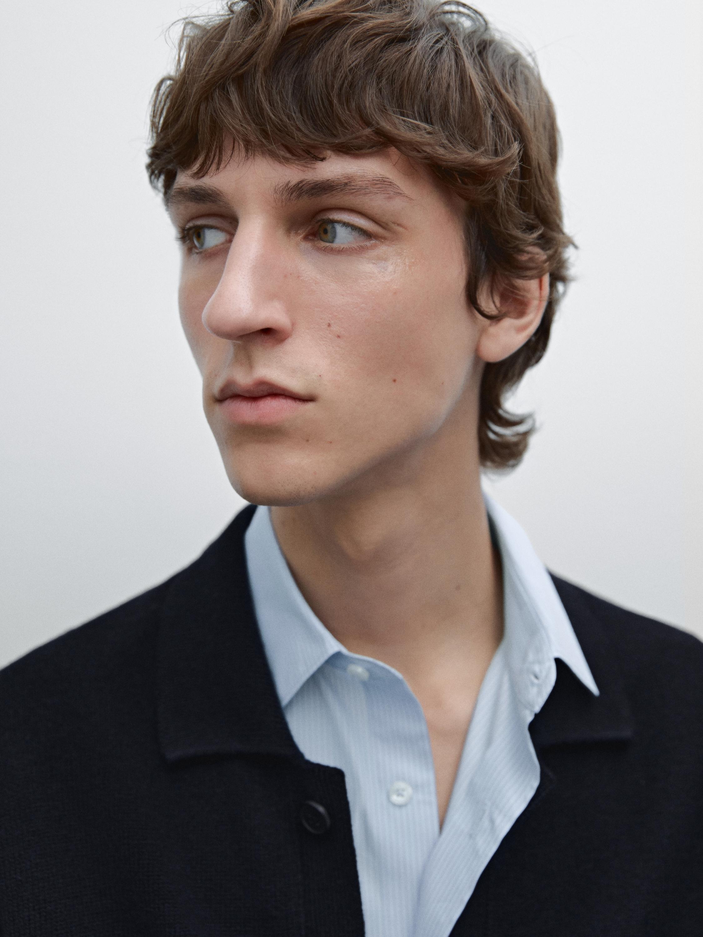 Cotton blend knit cardigan