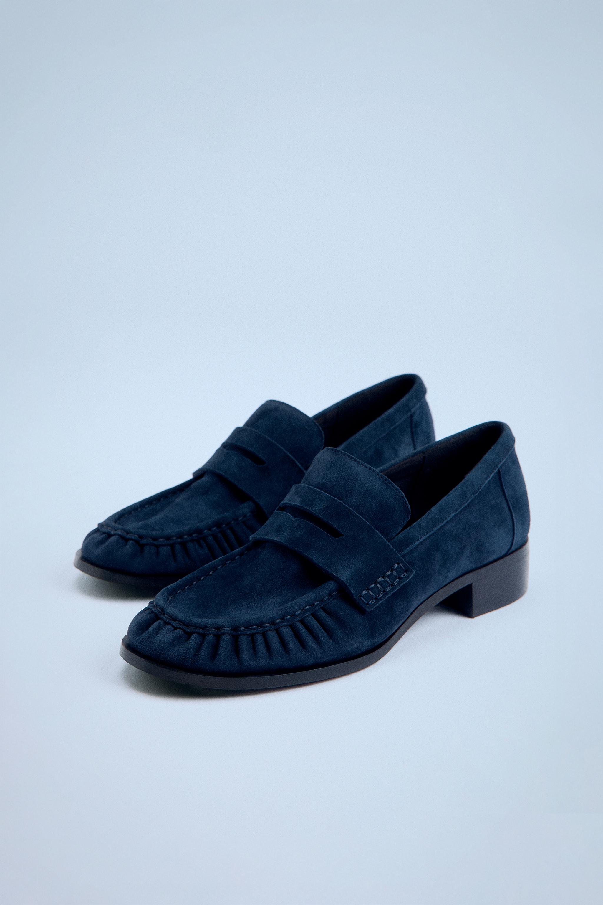 SUEDE RUCHED LOAFERS