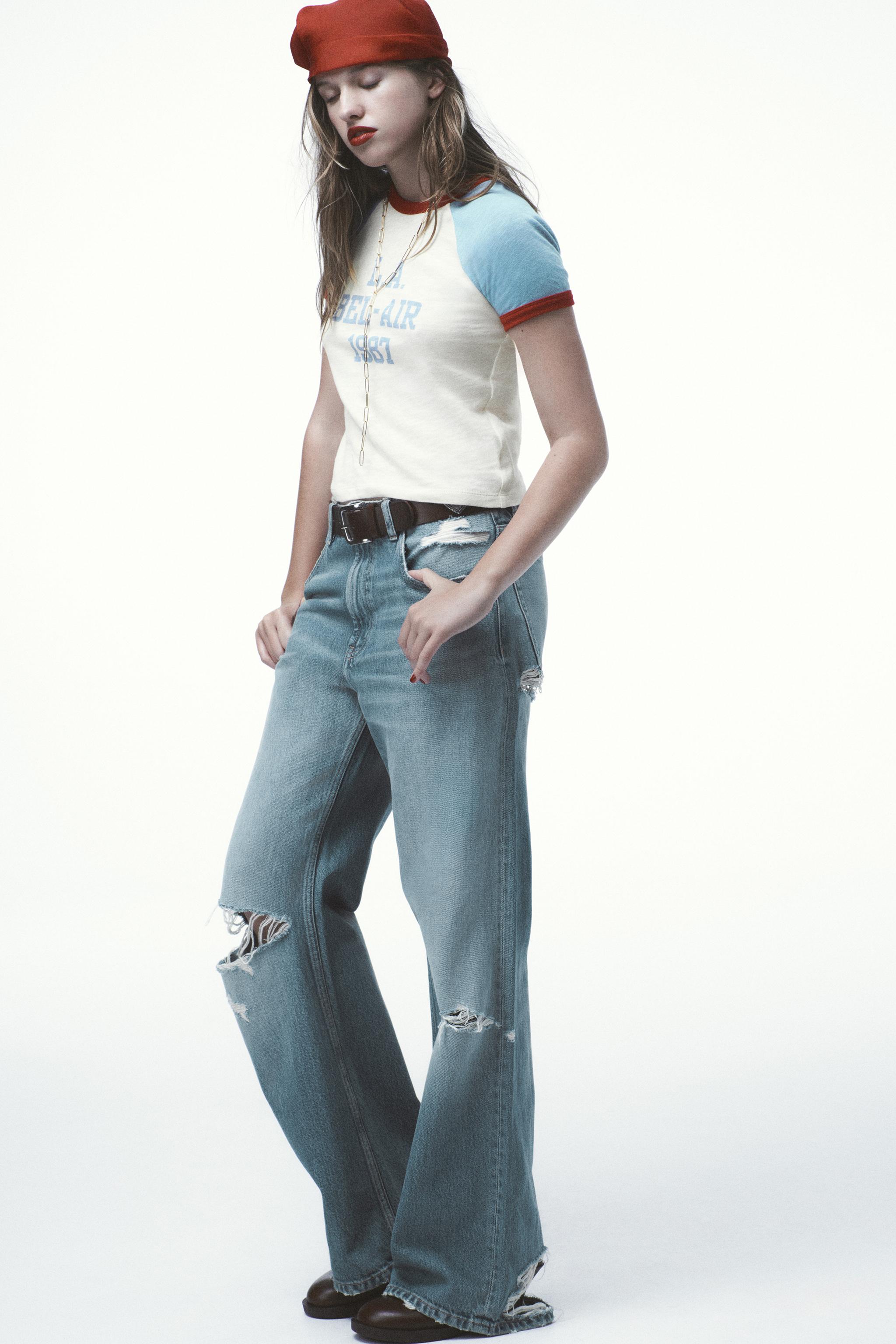 TRF MID-RISE RIPPED BOYFRIEND JEANS