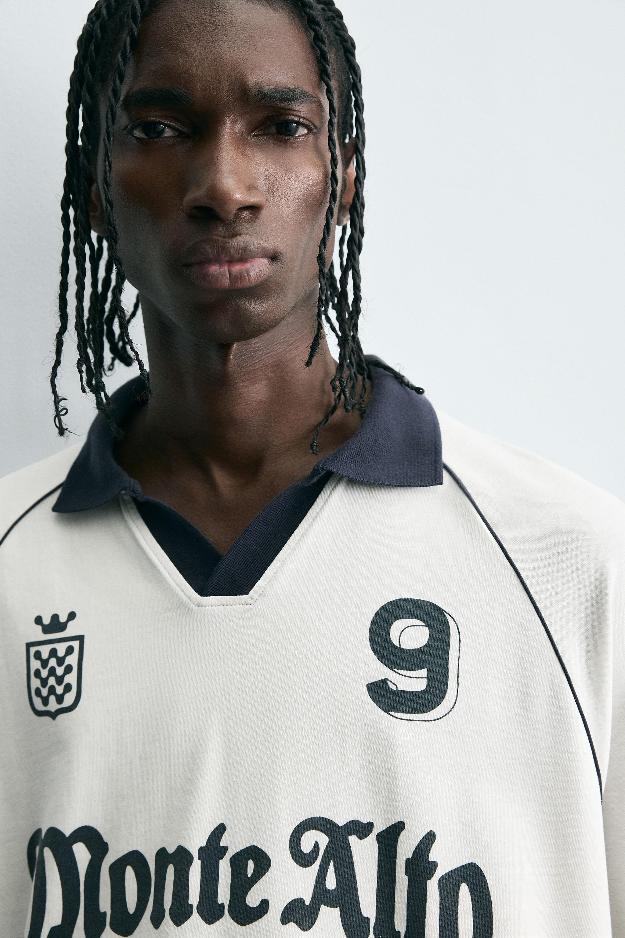 RETRO SOCCER PRINTED POLO SHIRT