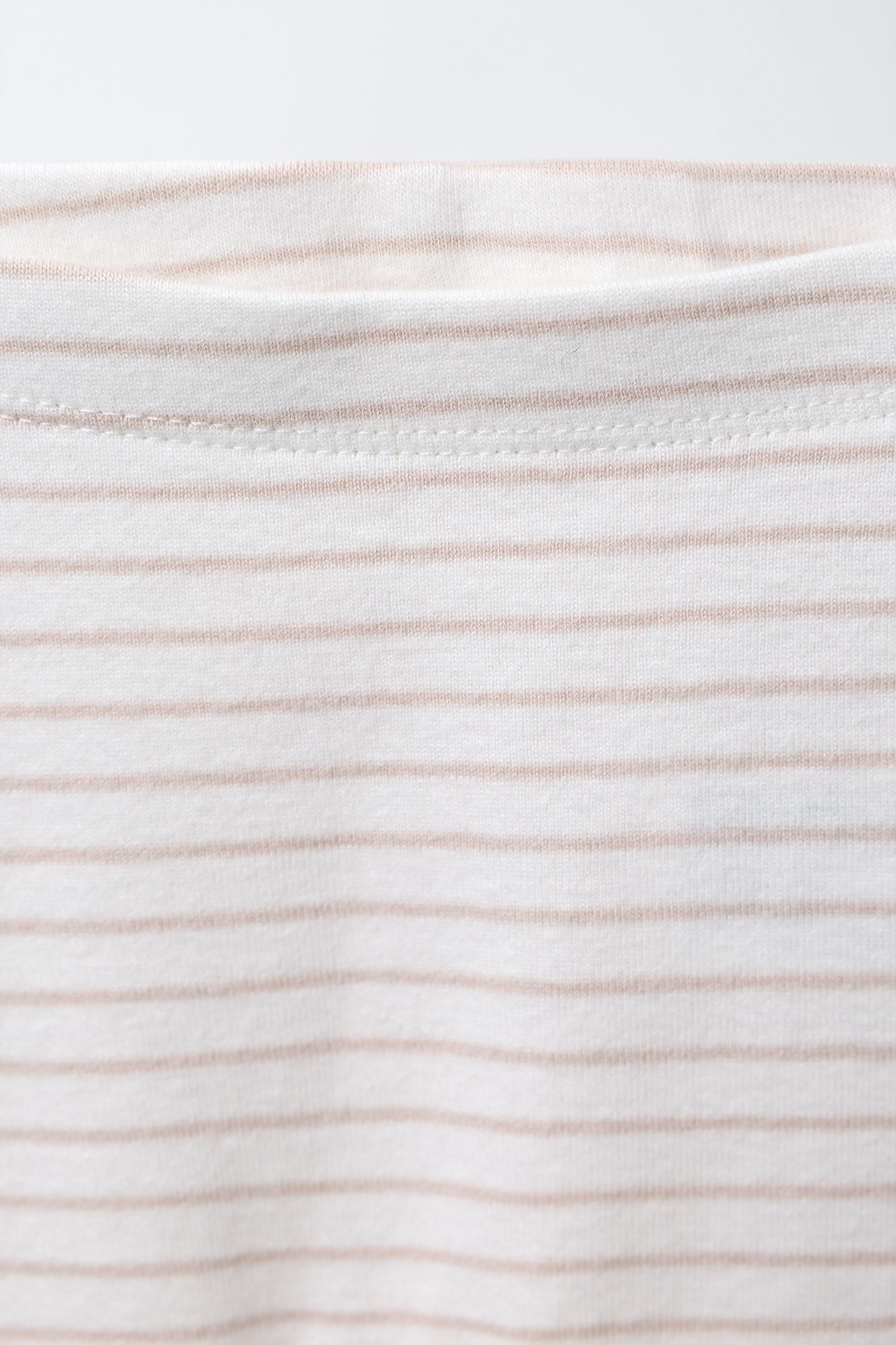 BEAR PATCH AND STRIPED BODYSUIT AND LEGGINGS SET