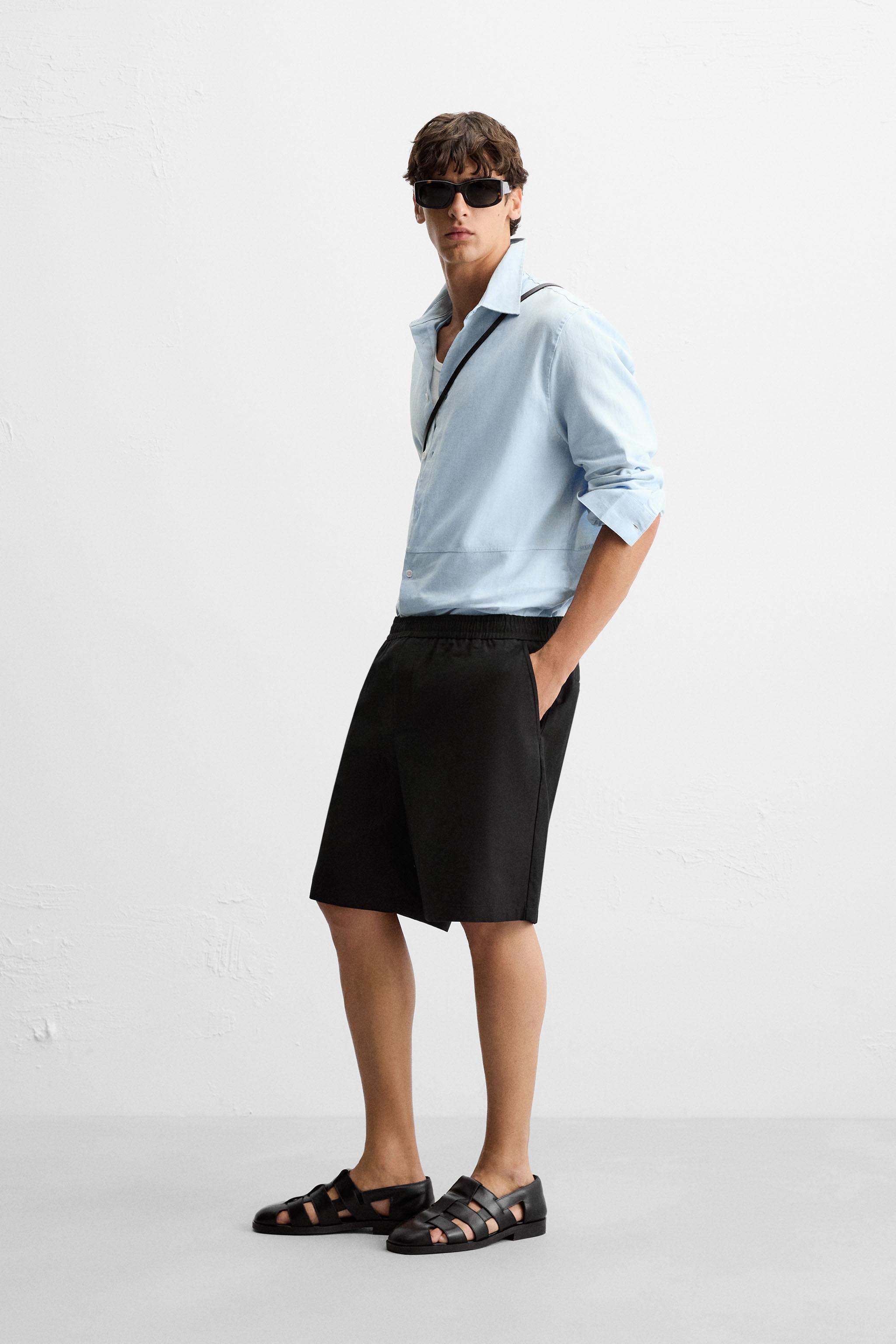TEXTURED REGULAR FIT SHORTS