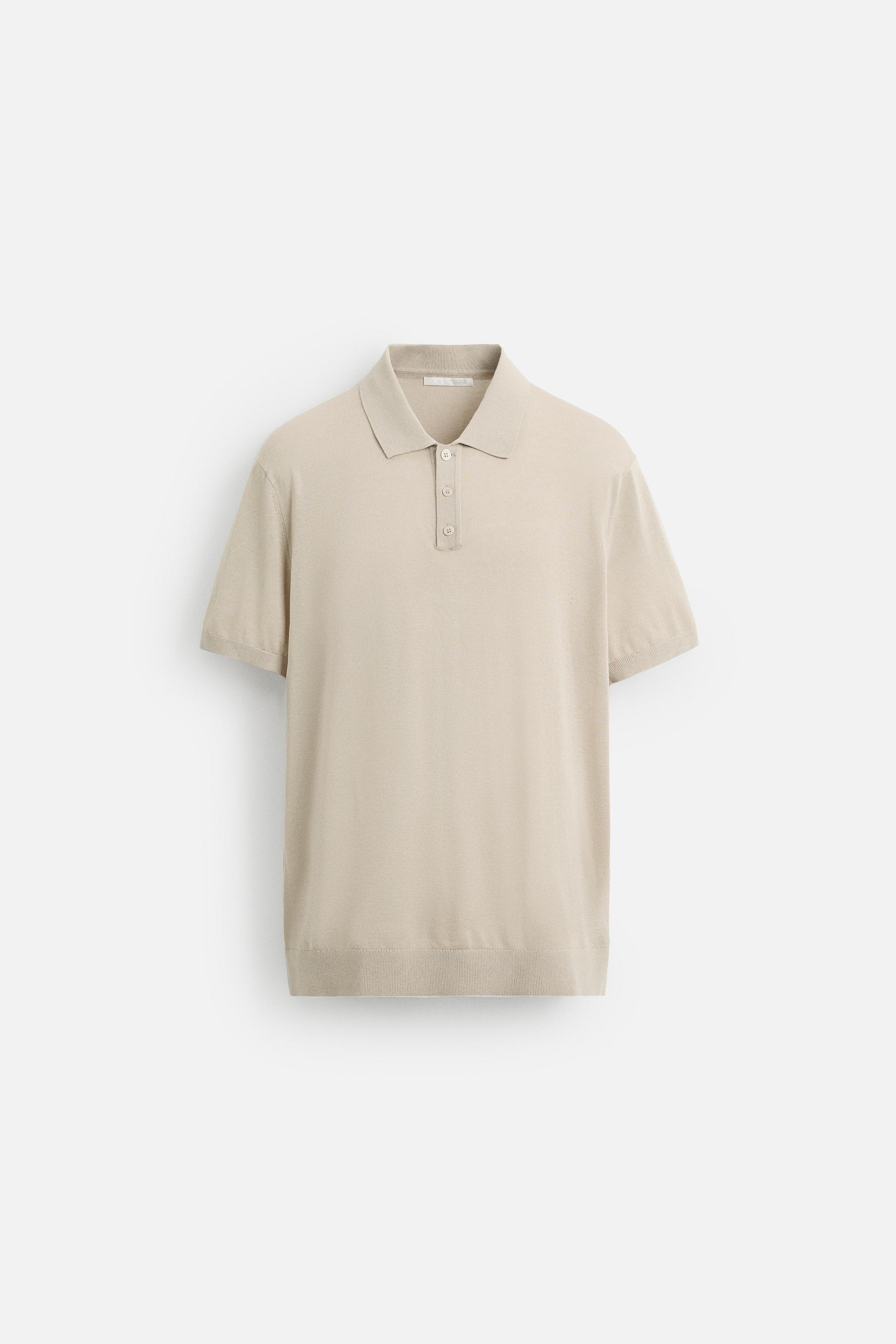 COTTON - SILK BLEND KNIT POLO