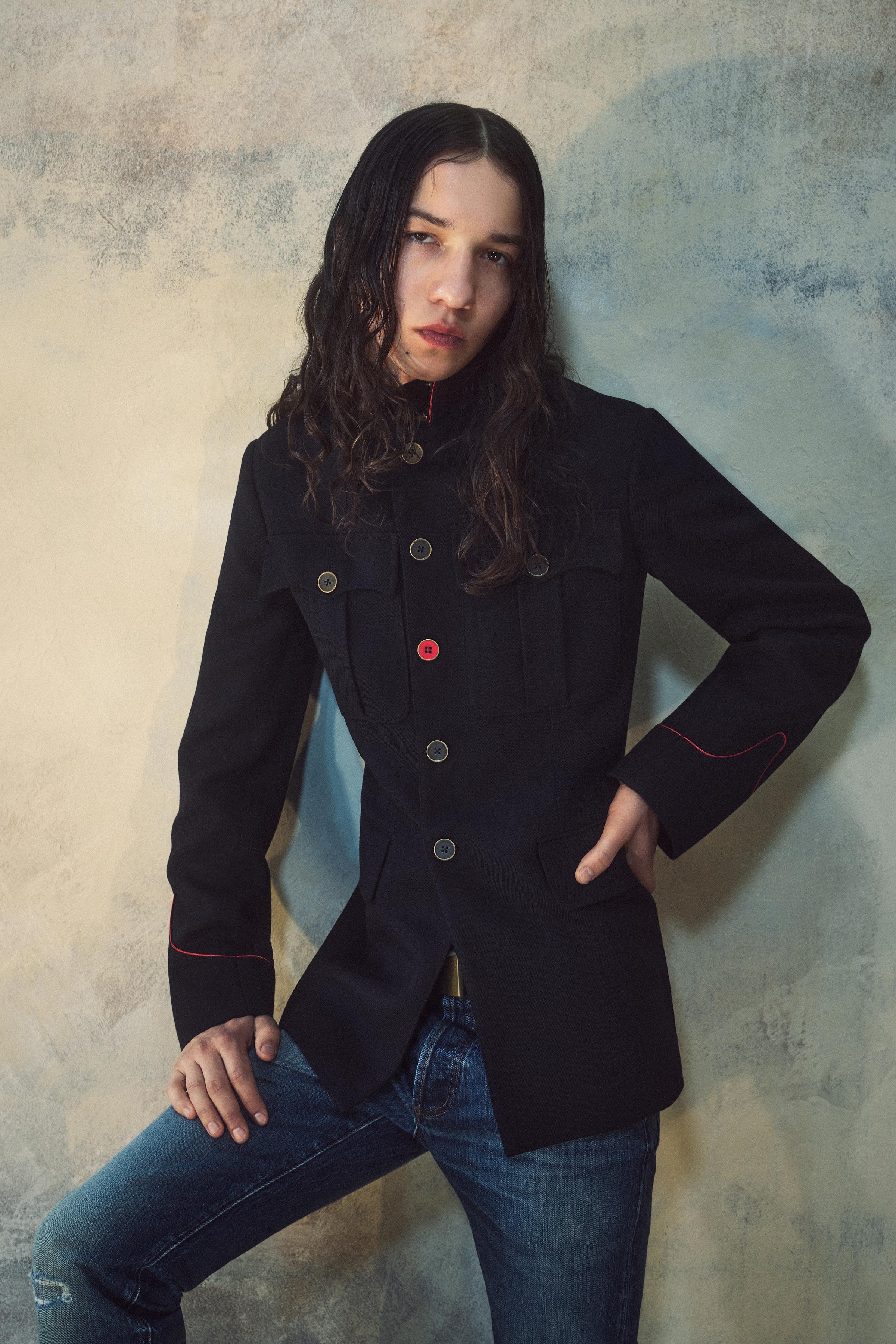 CONTRAST WOOL BLAZER BOBBY GILLESPIE X ZARA