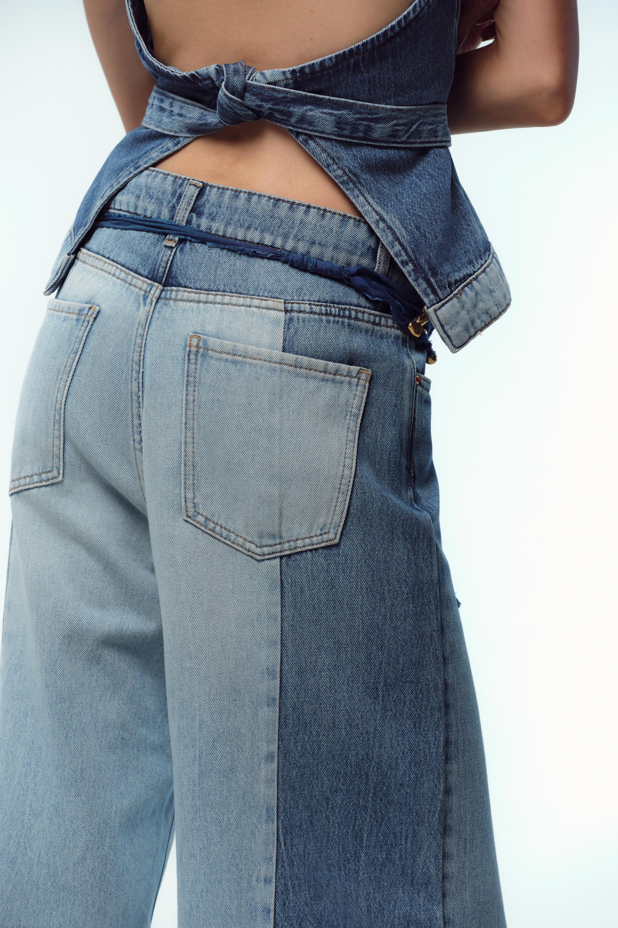 Z1975 WIDE LEG HIGH RISE COMBINED JEANS