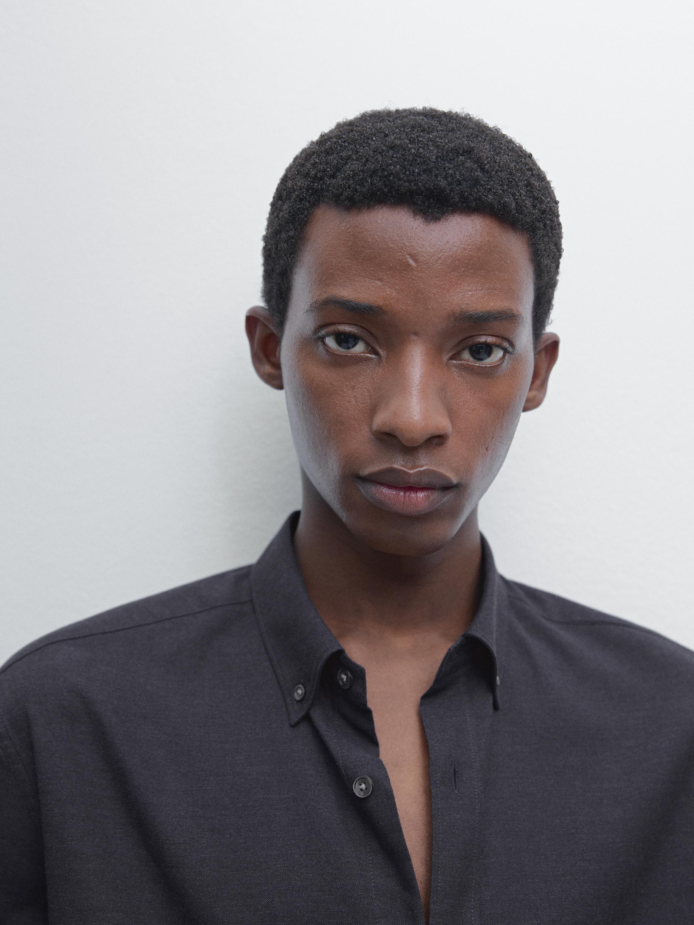 Soft regular fit melange shirt