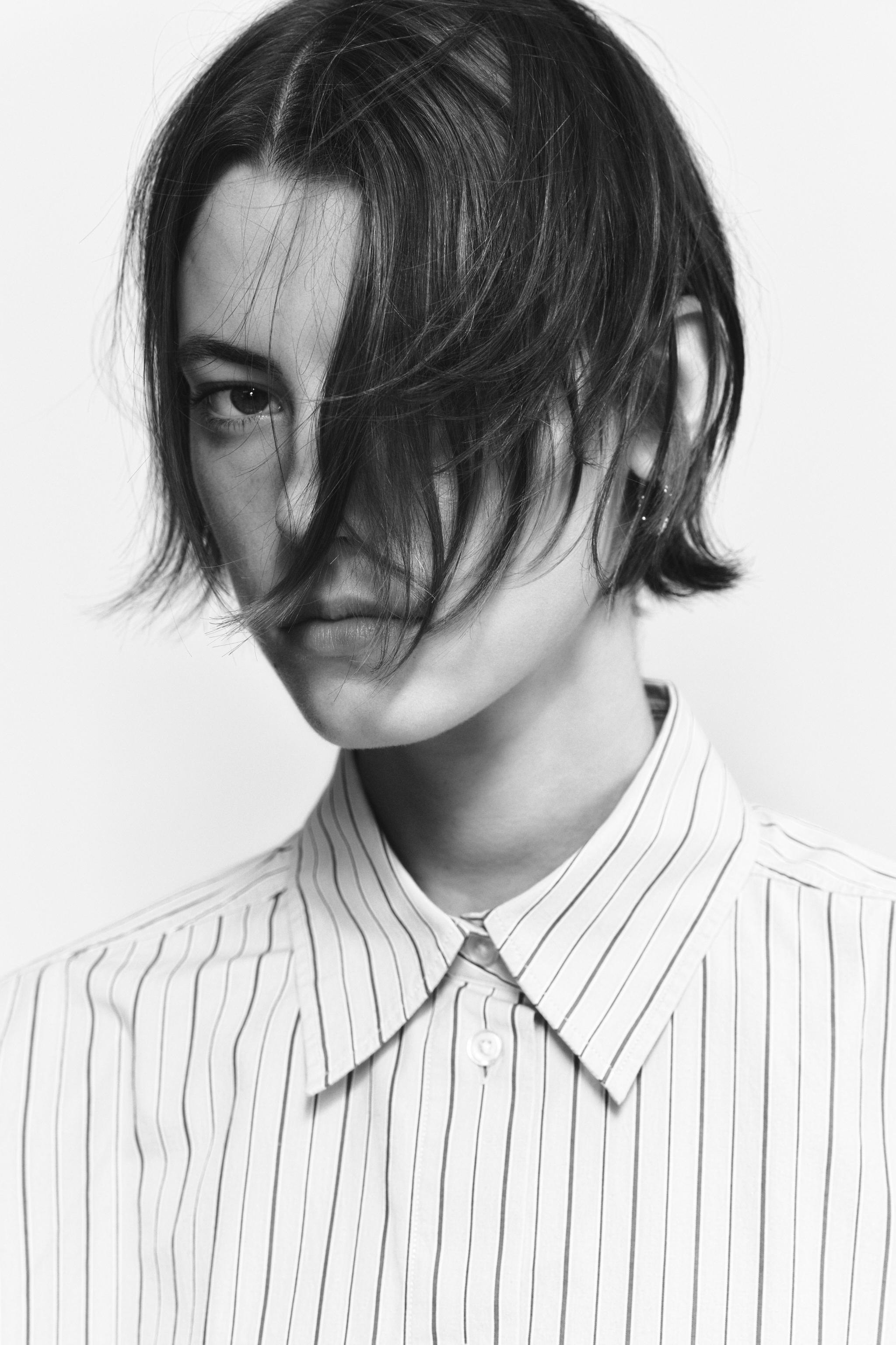 OVERSIZED STRIPED POPLIN SHIRT