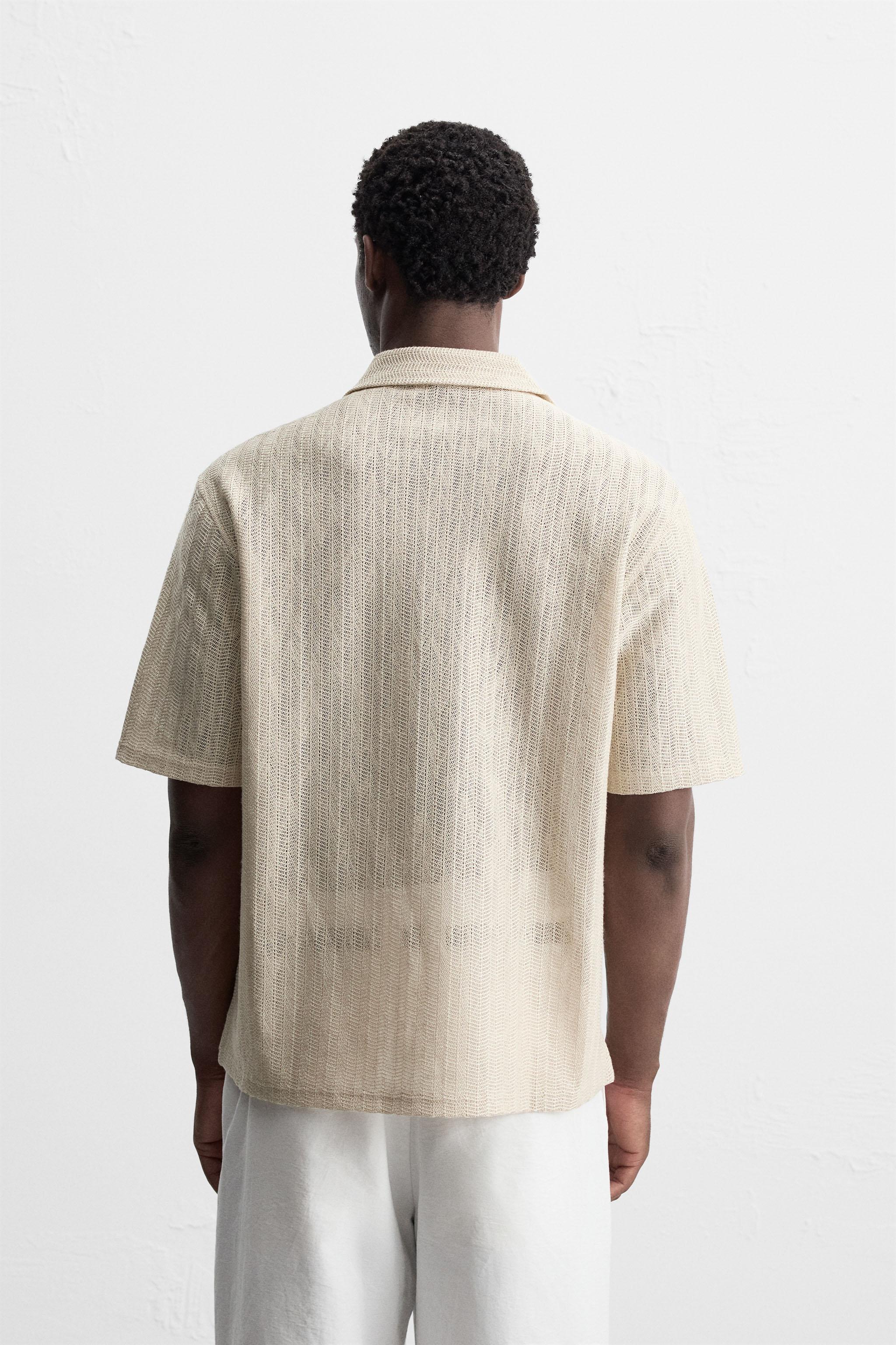 OPEN WEAVE HERRINGBONE SHIRT