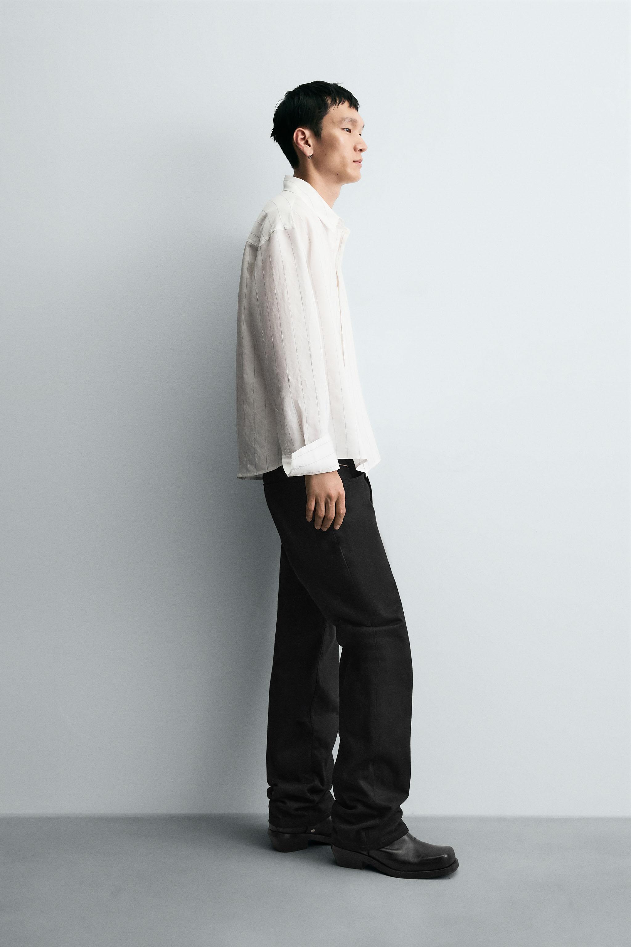 IRREGULAR STRIPE FLOWY SHIRT