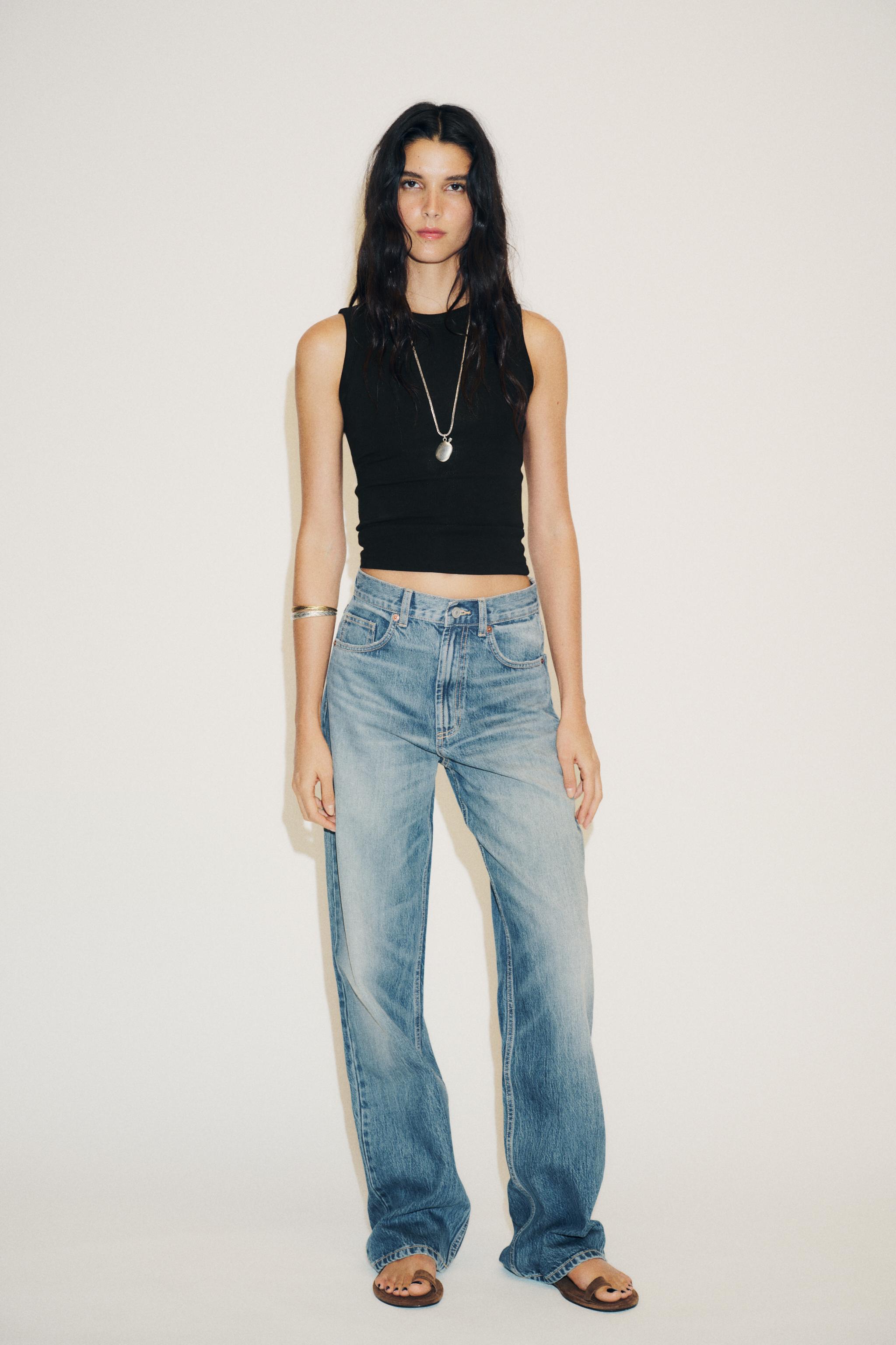 TRF HIGH WAIST WIDE LEG FULL LENGTH JEANS