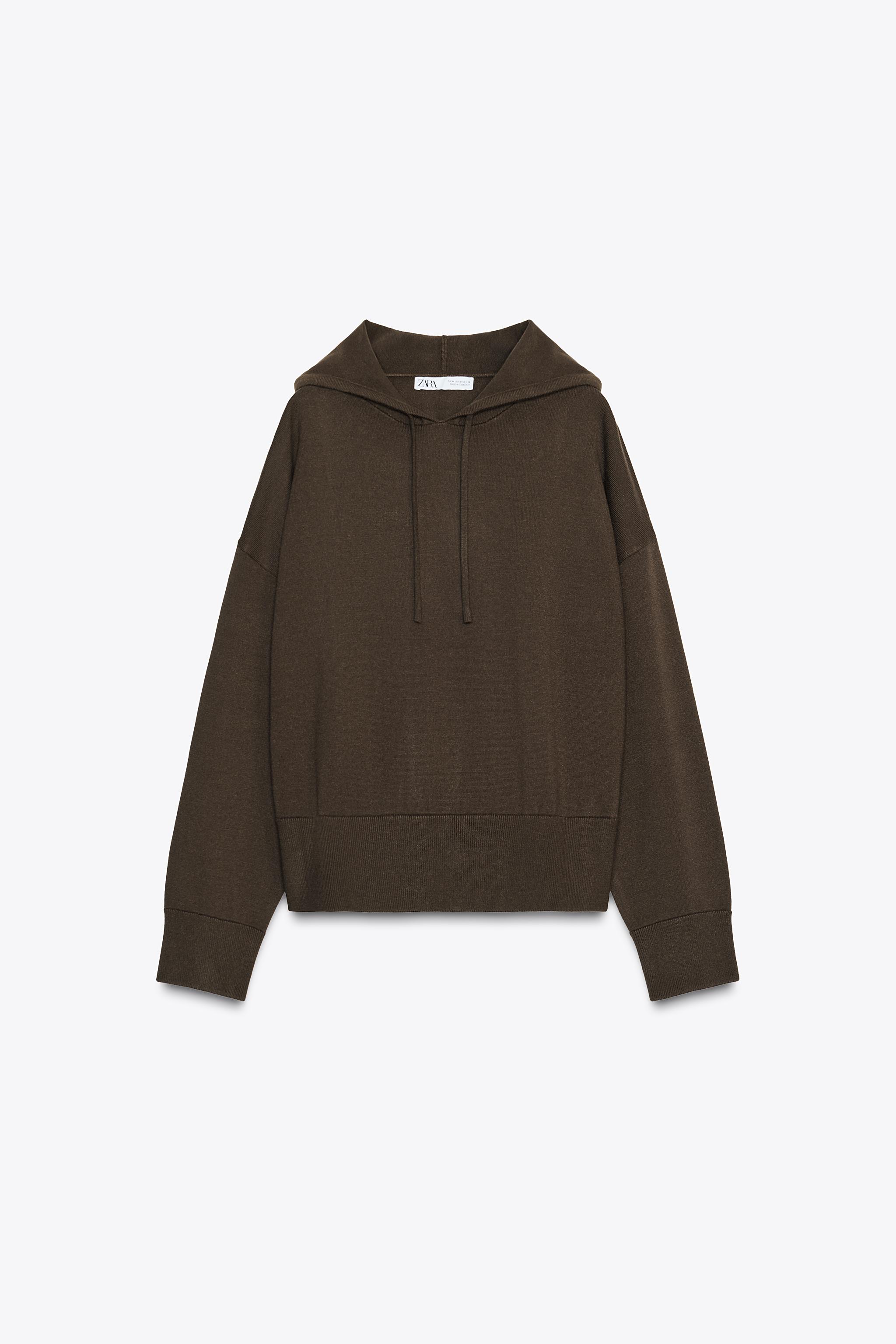 HOODED KNIT SWEATSHIRT