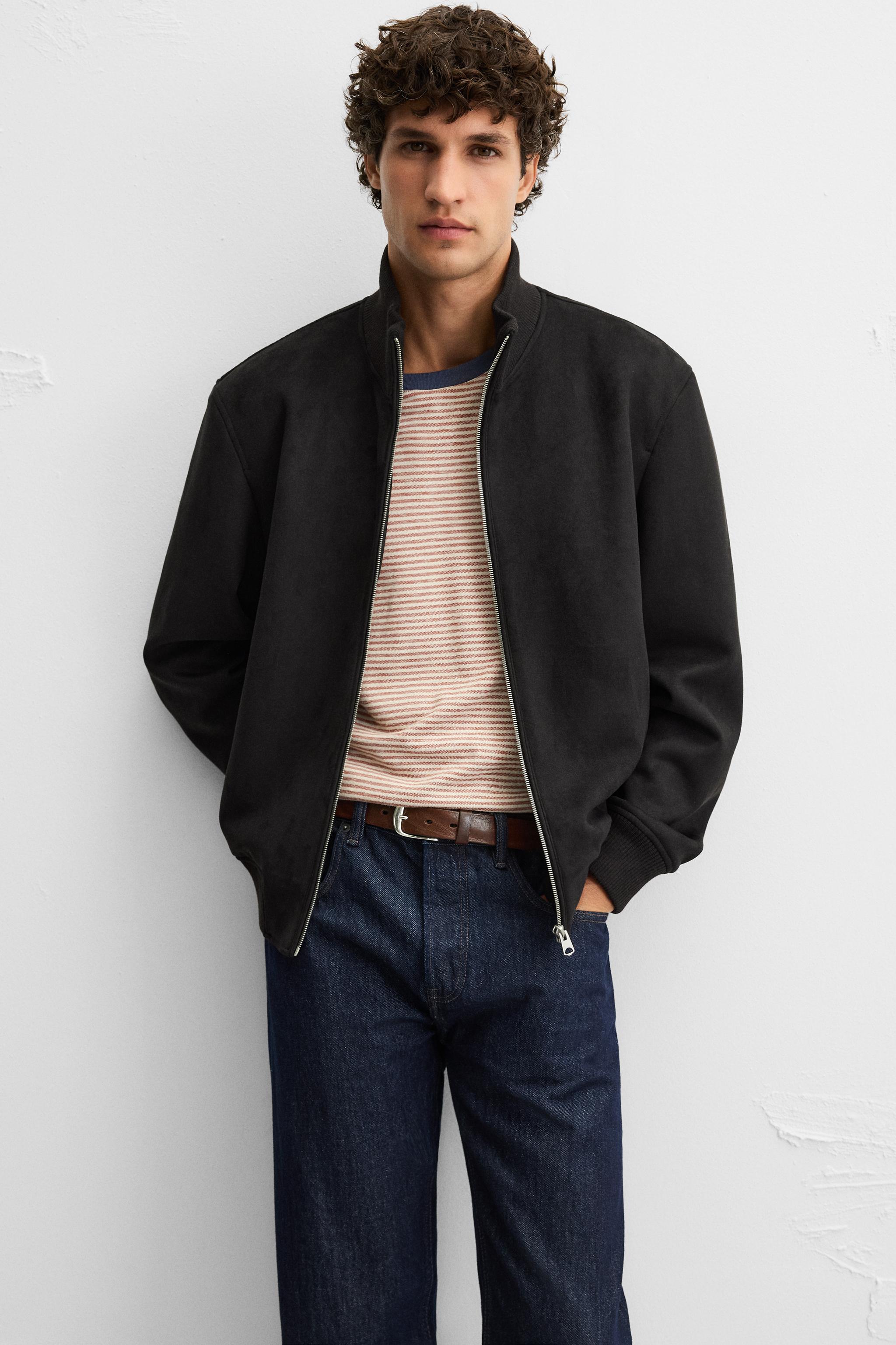 FAUX SUEDE JACKET REGULAR FIT