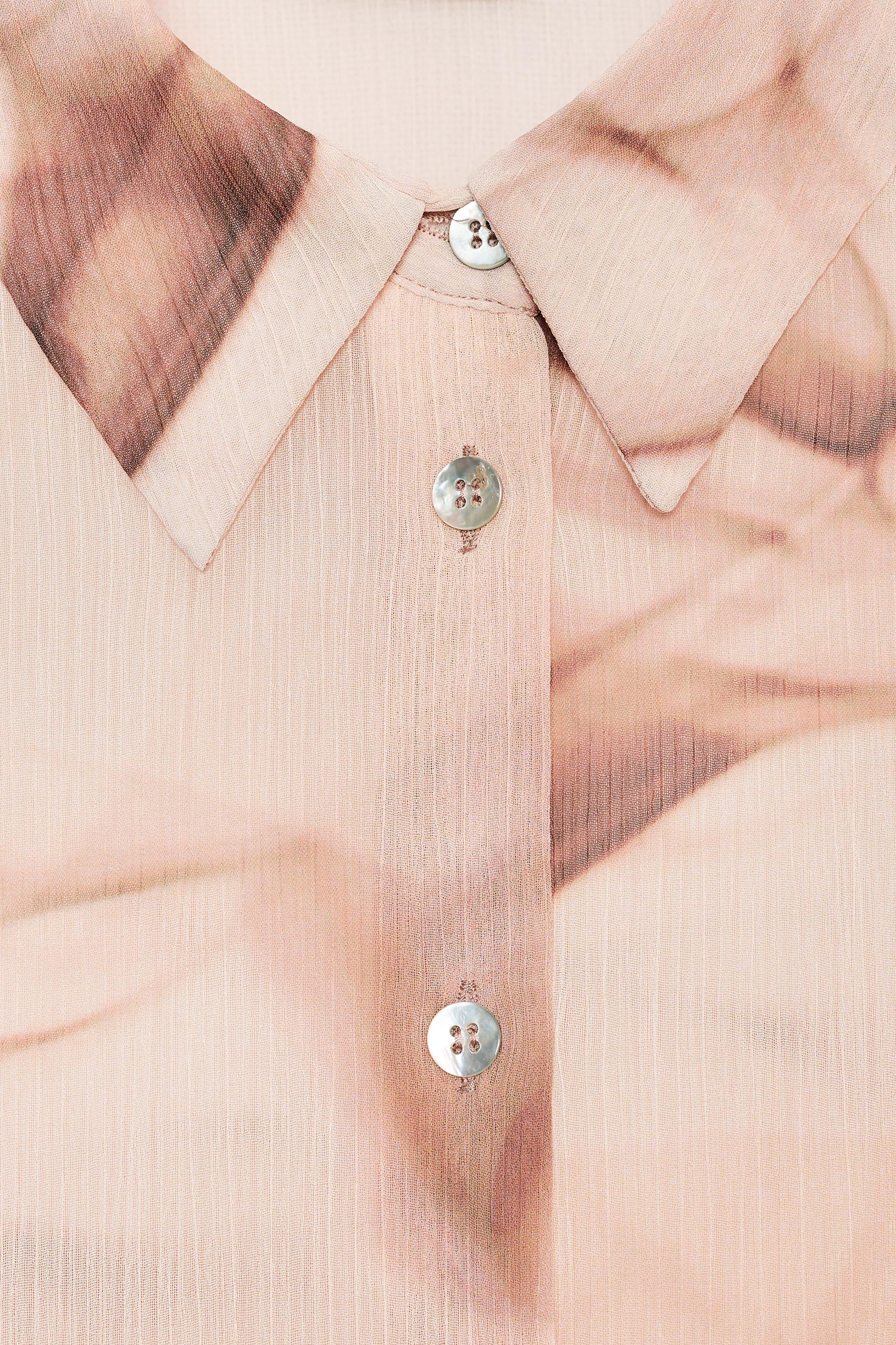 TIE-DYE PRINT COTTON GAUZE BLOUSE