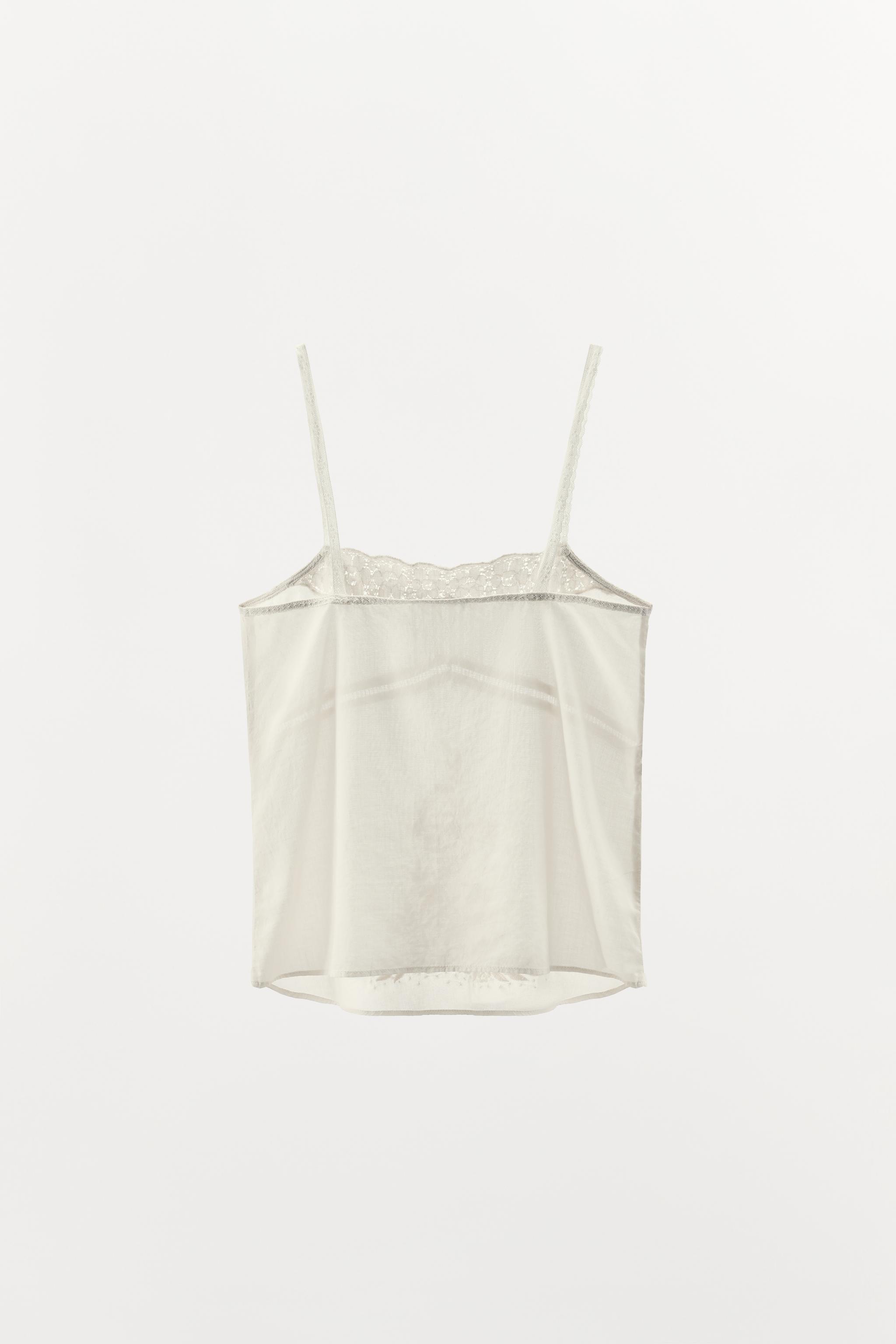 EMBROIDERED BEADED STRAPPY TOP