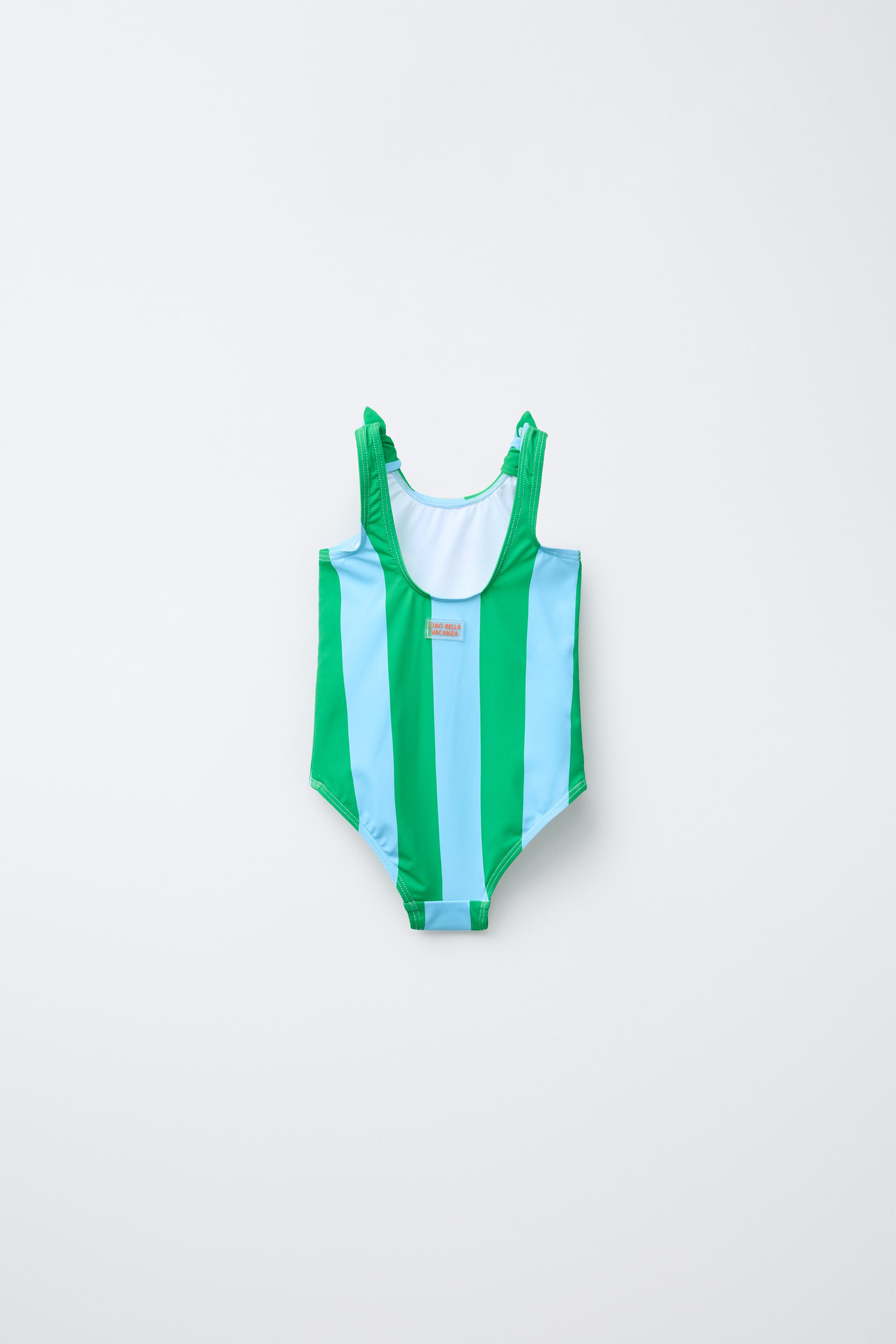 2-6 YEARS/ STRIPED LEMON SWIMSUIT