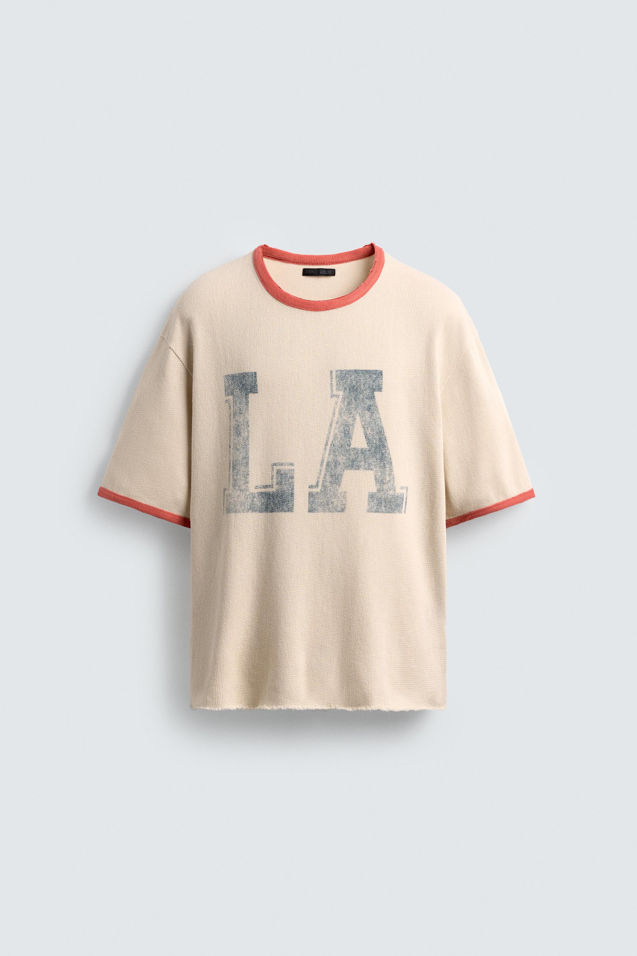 WASHED PRINT KNIT T-SHIRT