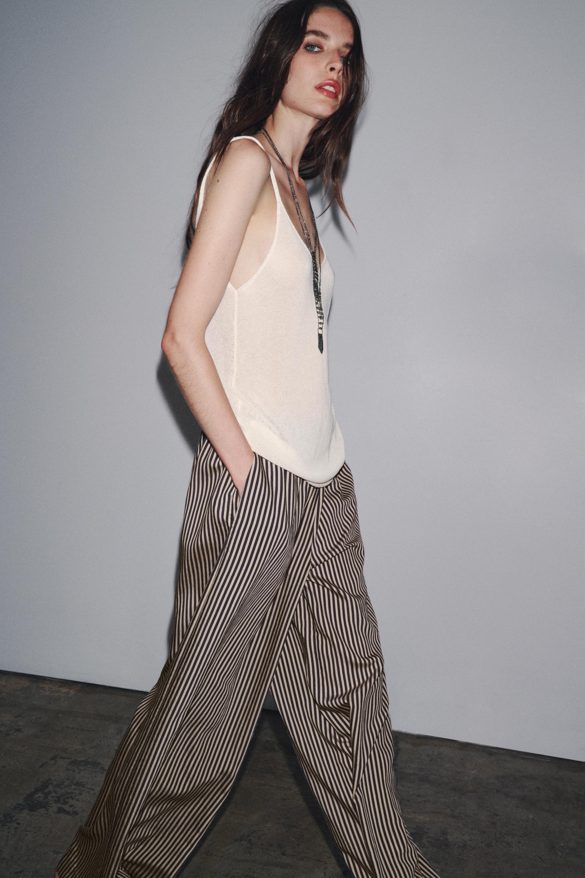 ZW COLLECTION STRIPED FLOWY PANTS