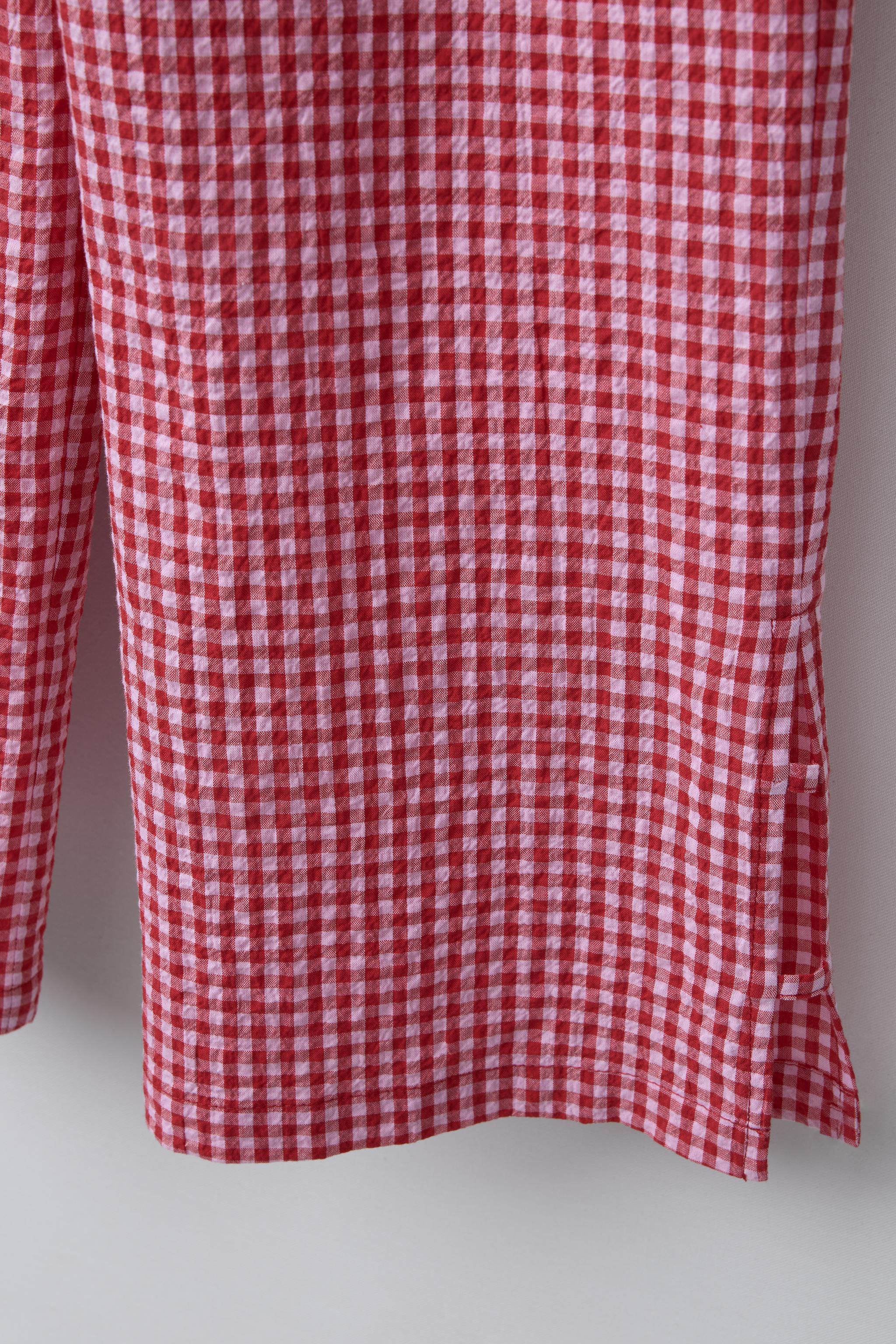 GINGHAM WIDE LEG PANTS