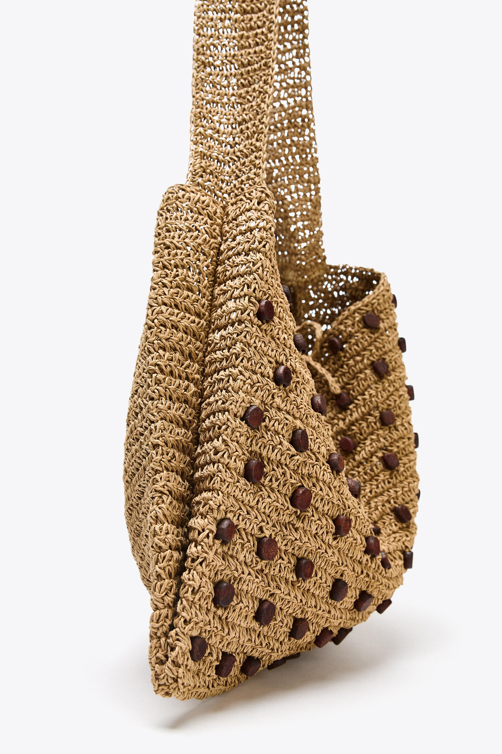 BEADED WOVEN SHOPPER