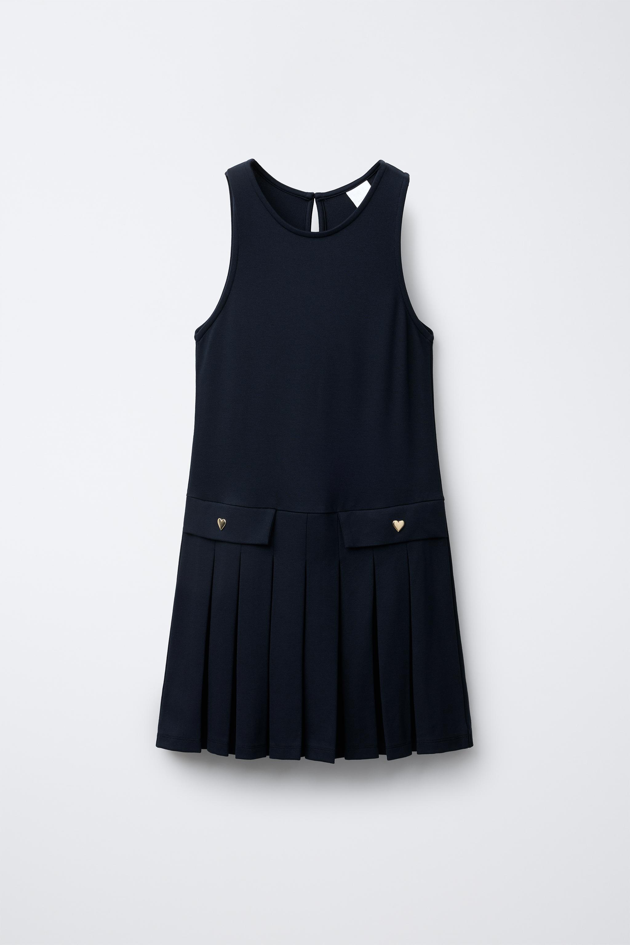 PLEATED PINAFORE DRESS